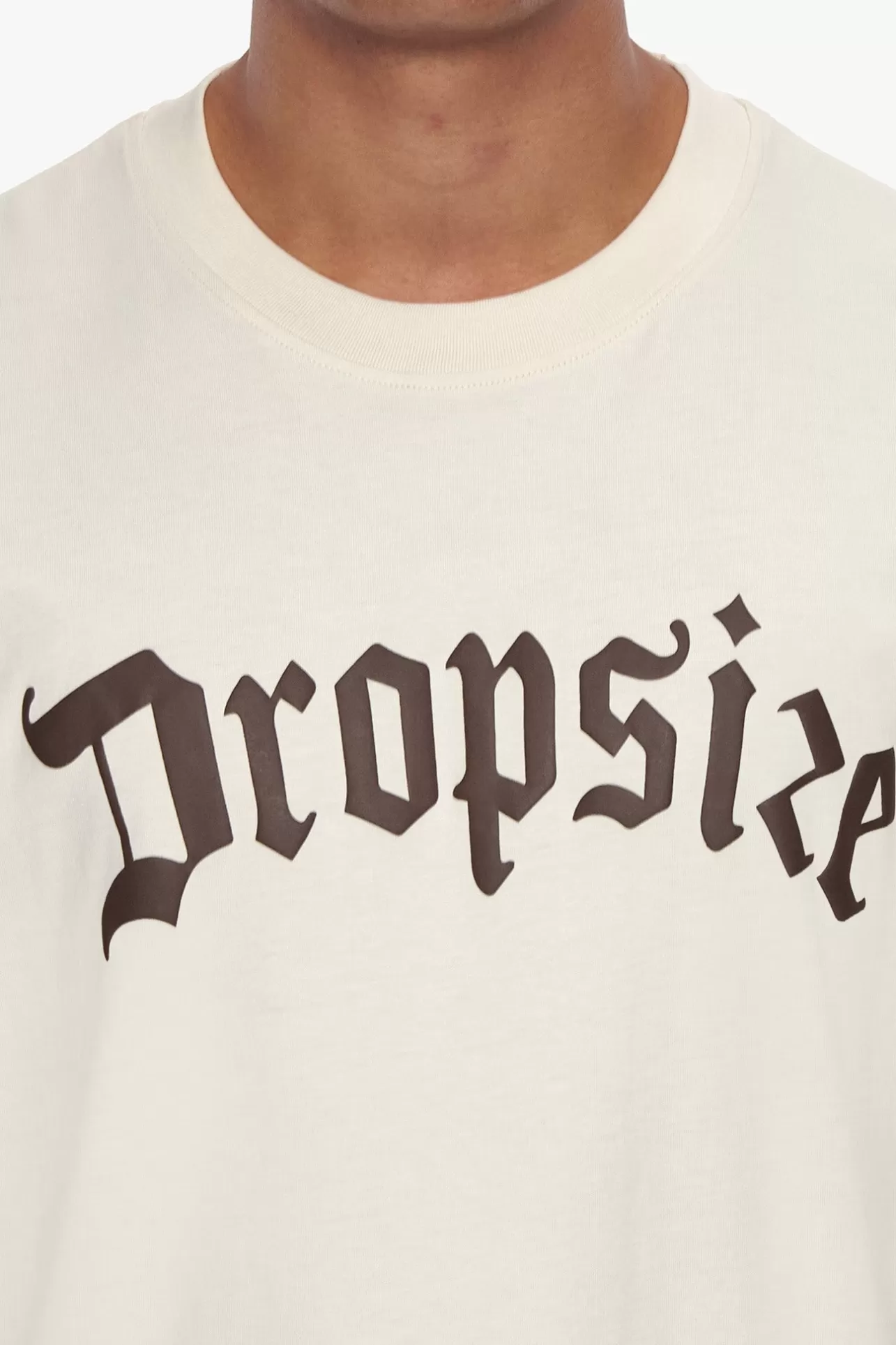 Dropsize HEAVY OVERSIZE BROWN LOGO PUFFER PRINT T-SHIRT COCONUT MILK* T Shirt