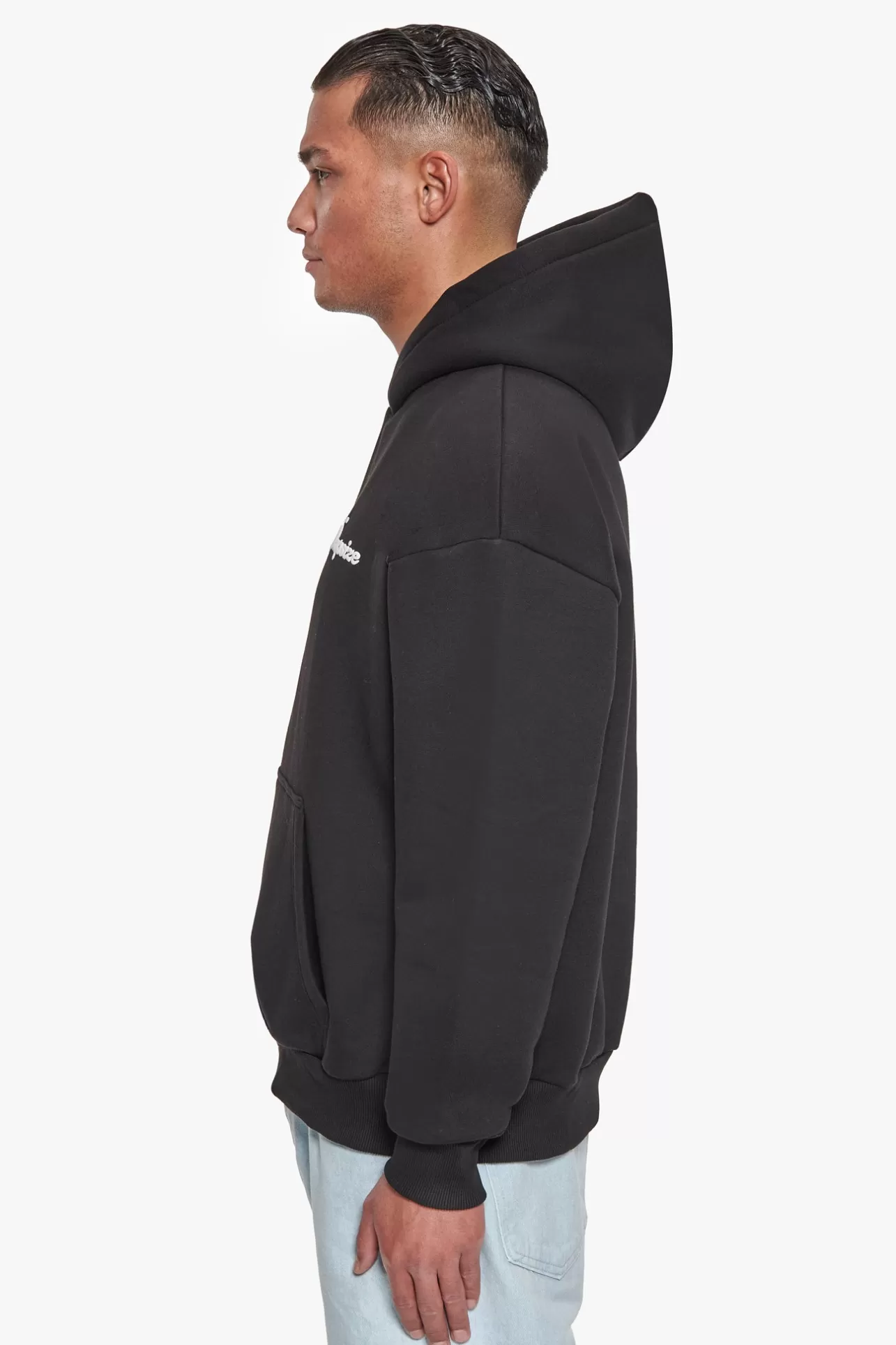 Dropsize HEAVY OVERSIZE BUBBLE LOGO HOODIE BLACK* Hoodie