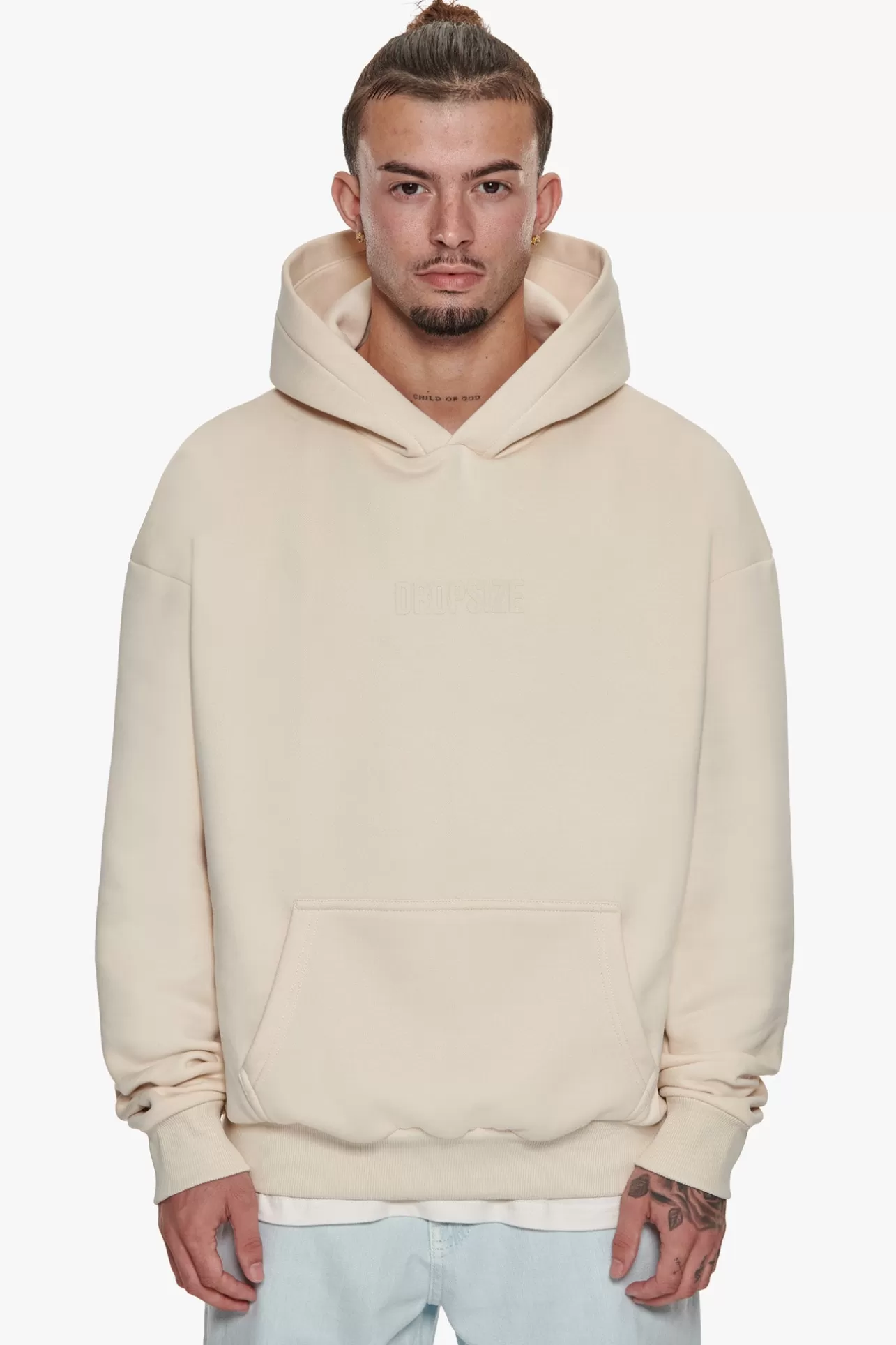 Dropsize HEAVY OVERSIZE CENTER HD HOODIE COCONUT MILK* Hoodie