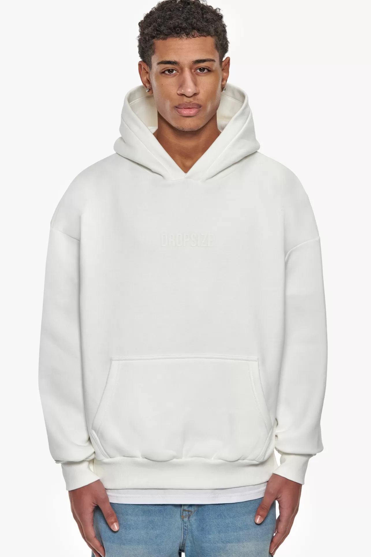 Dropsize HEAVY OVERSIZE CENTER HD HOODIE CREAM WHITE* Hoodie