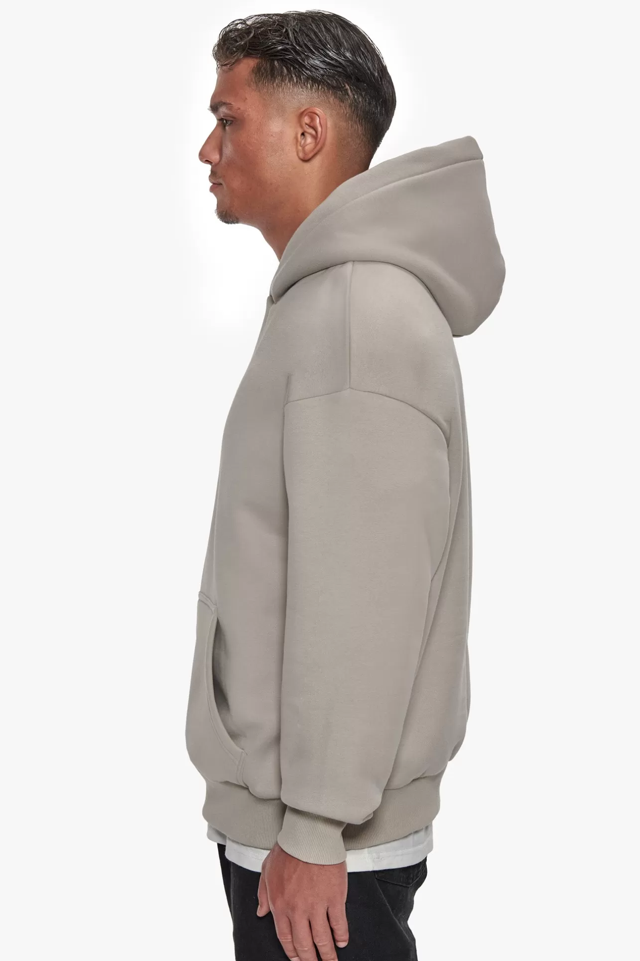 Dropsize HEAVY OVERSIZE CENTER HD HOODIE STONE* Hoodie