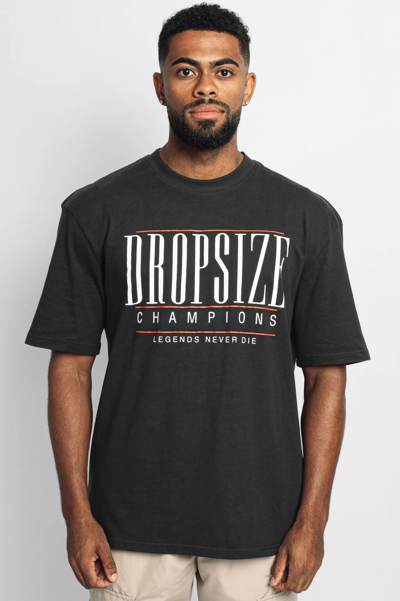 Dropsize HEAVY OVERSIZE CHAMPIONS T-SHIRT WASHED BLACK* T Shirt