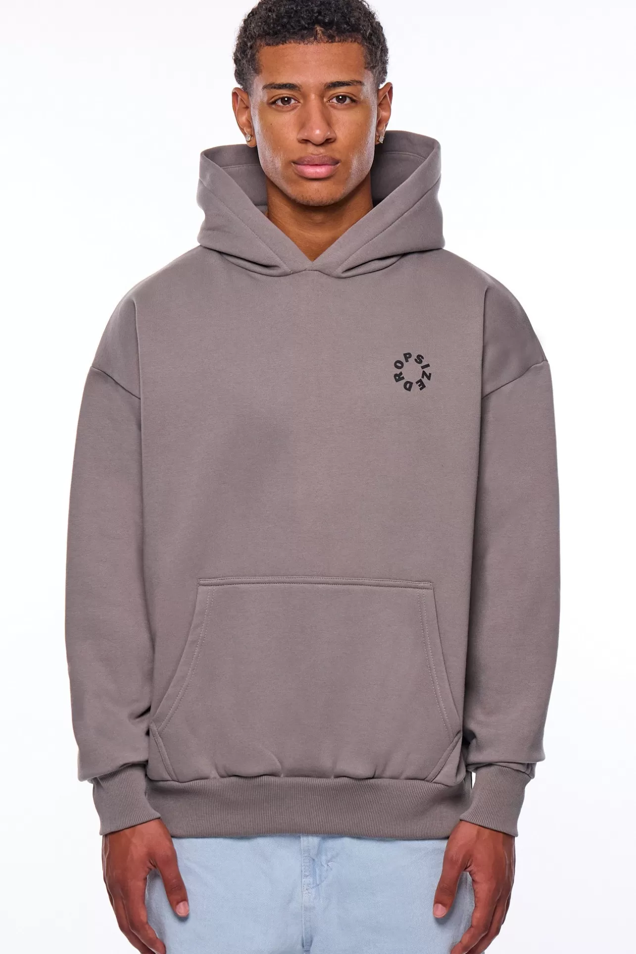 Dropsize HEAVY OVERSIZE CIRCLE BLOCK HOODIE DRIFTWOOD* Hoodie