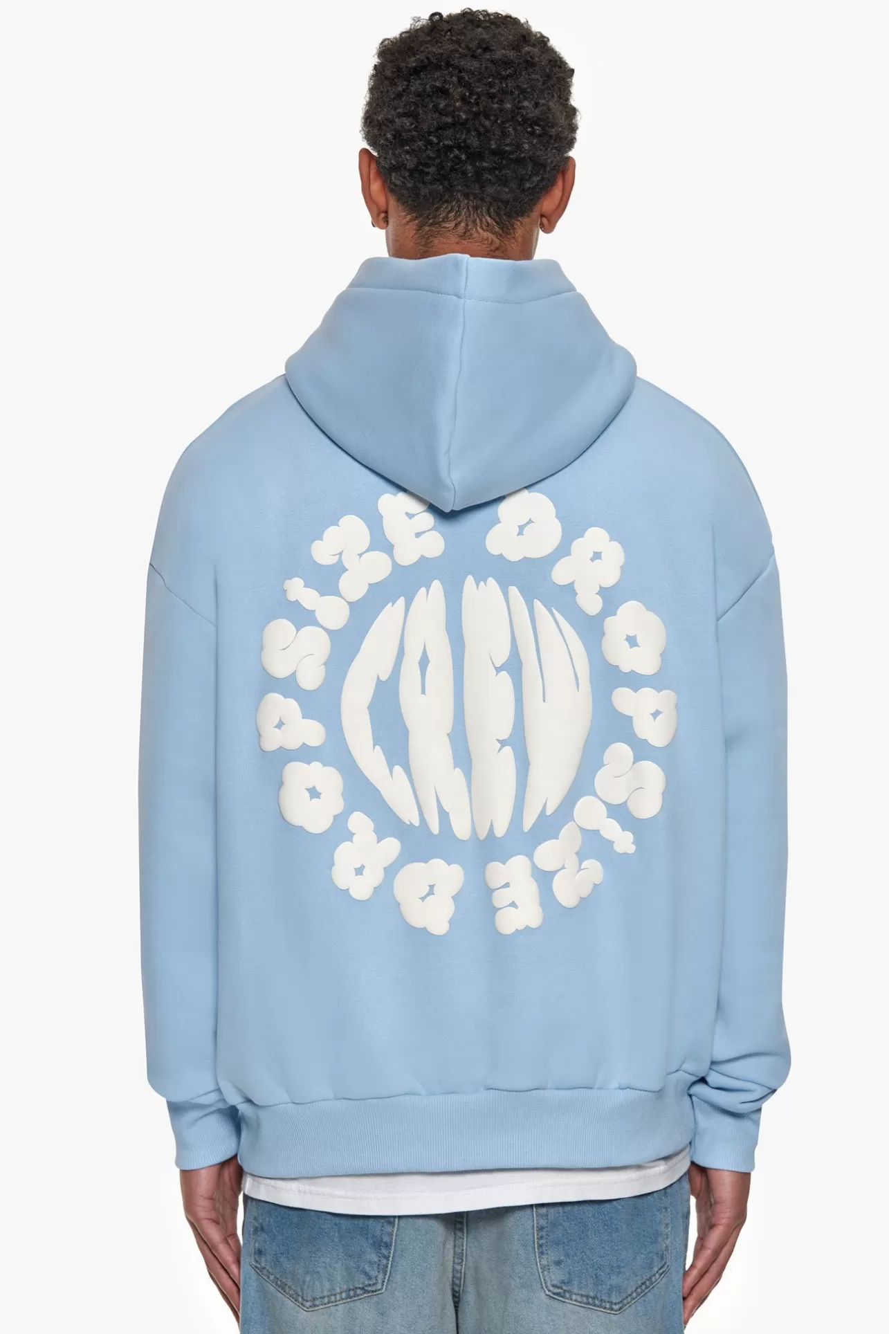 Dropsize HEAVY OVERSIZE CLOUD CREW HOODIE BABY BLUE* Hoodie