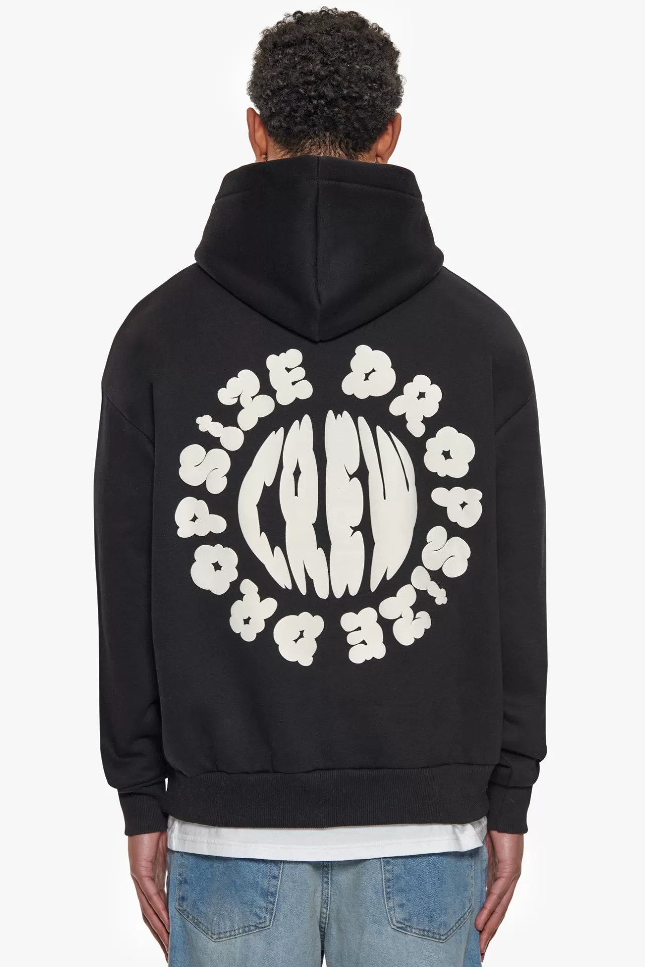 Dropsize HEAVY OVERSIZE CLOUD CREW HOODIE BLACK* Hoodie
