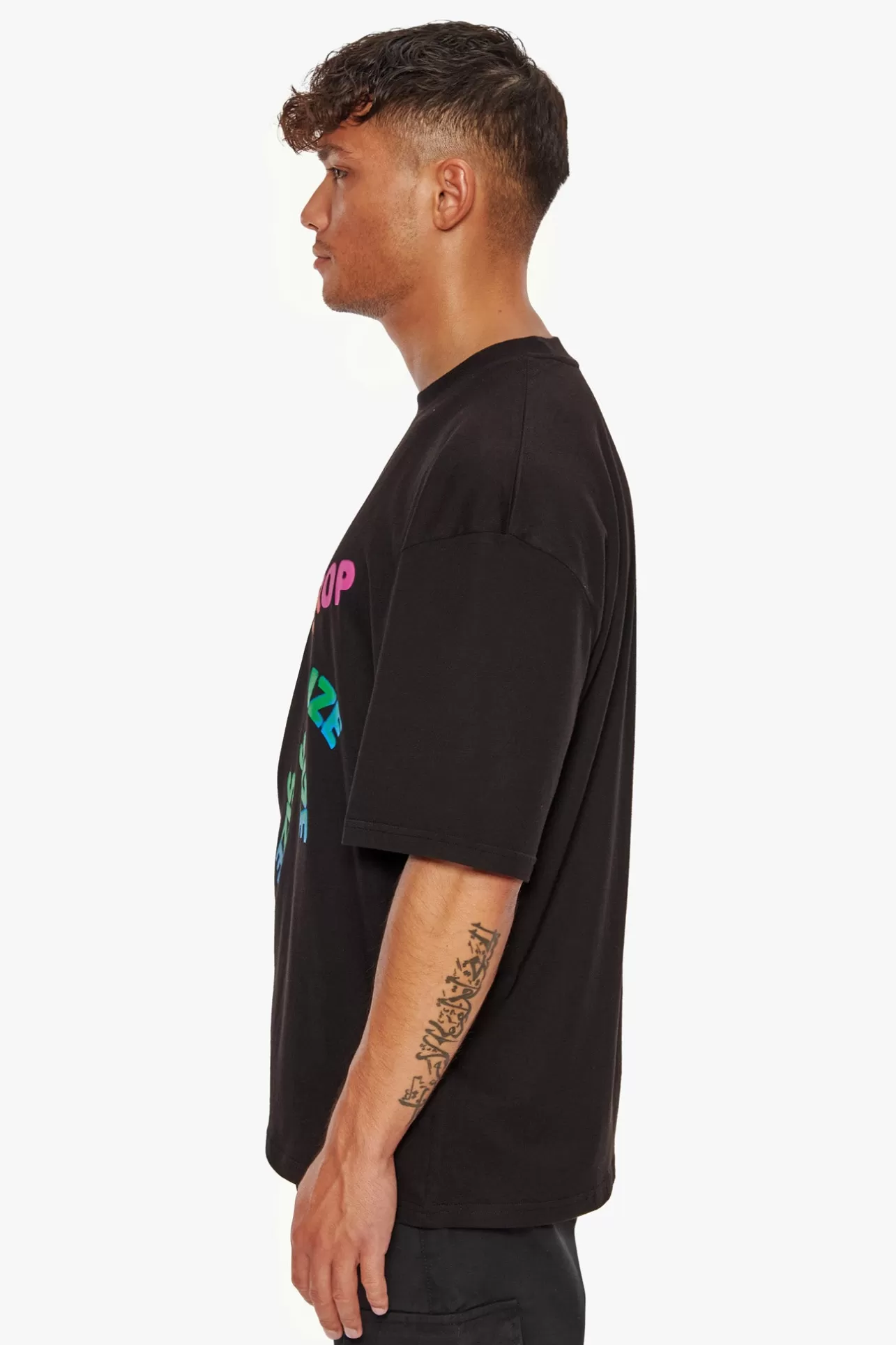Dropsize HEAVY OVERSIZE COLOUR TWIST T-SHIRT BLACK* T Shirt