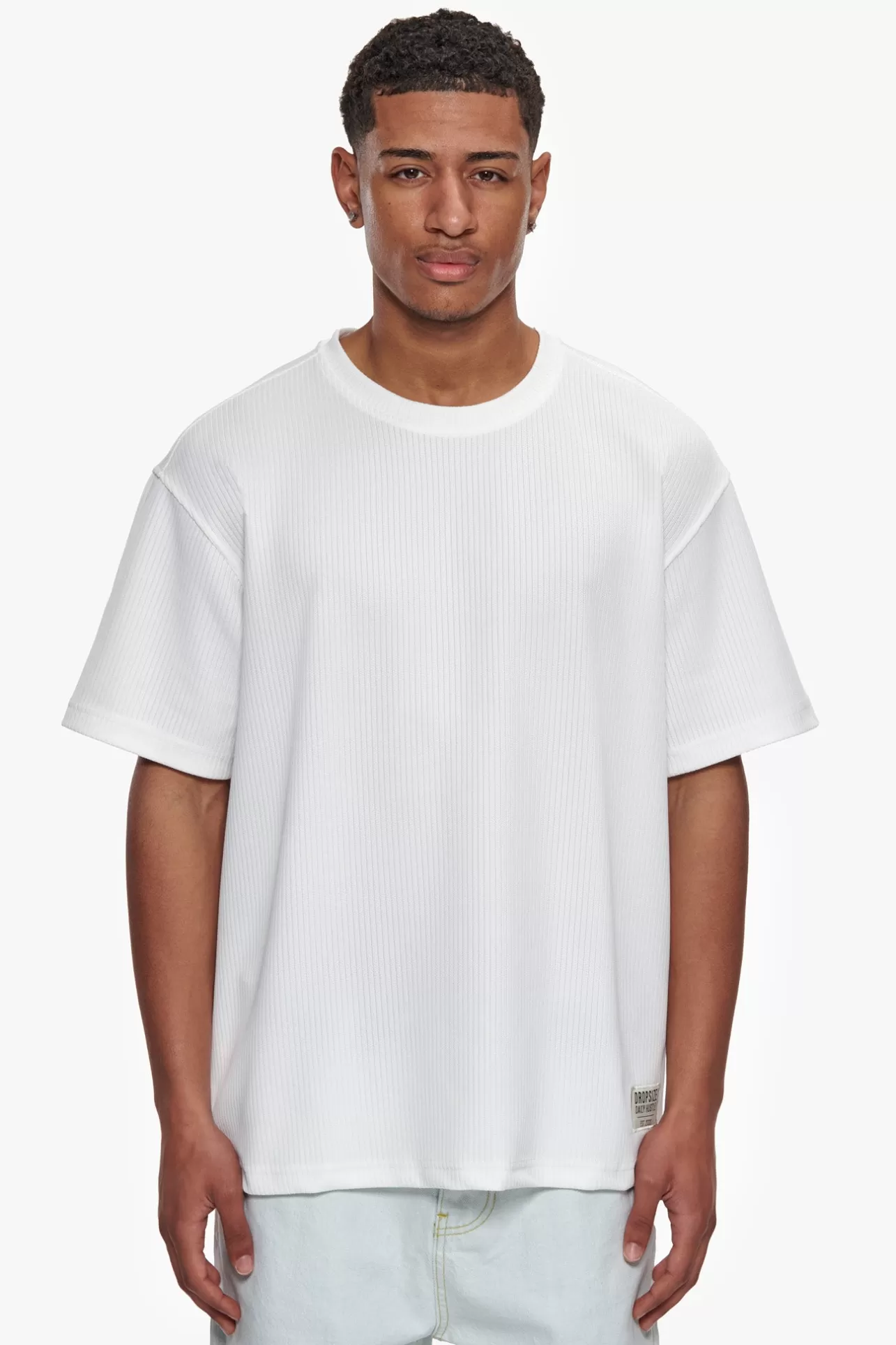 Dropsize HEAVY OVERSIZE COTTON PATCH T-SHIRT CREAM WHITE* T Shirt