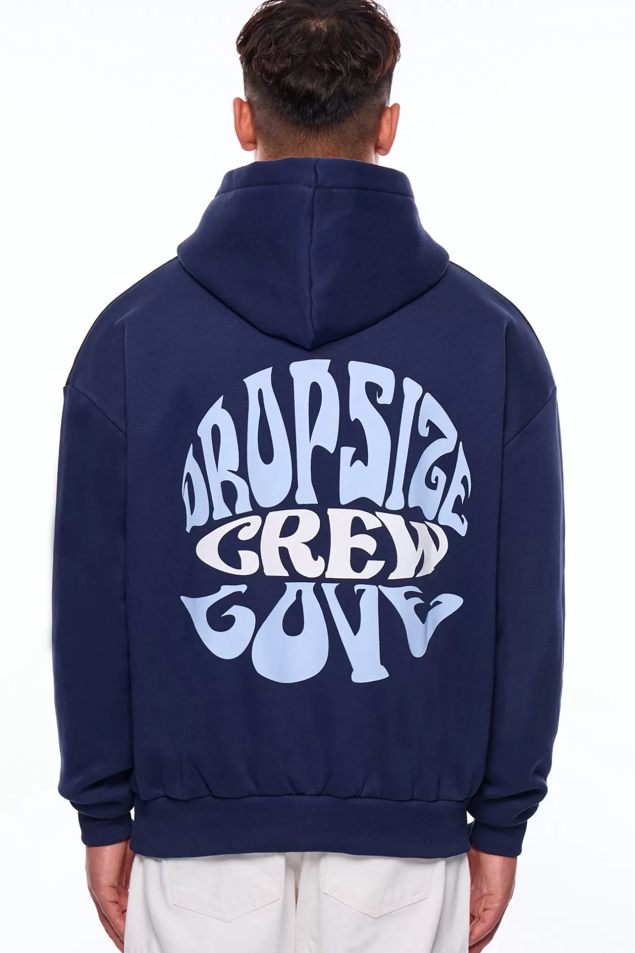 Dropsize HEAVY OVERSIZE CREW LOVE HOODIE BLACK IRIS* Hoodie