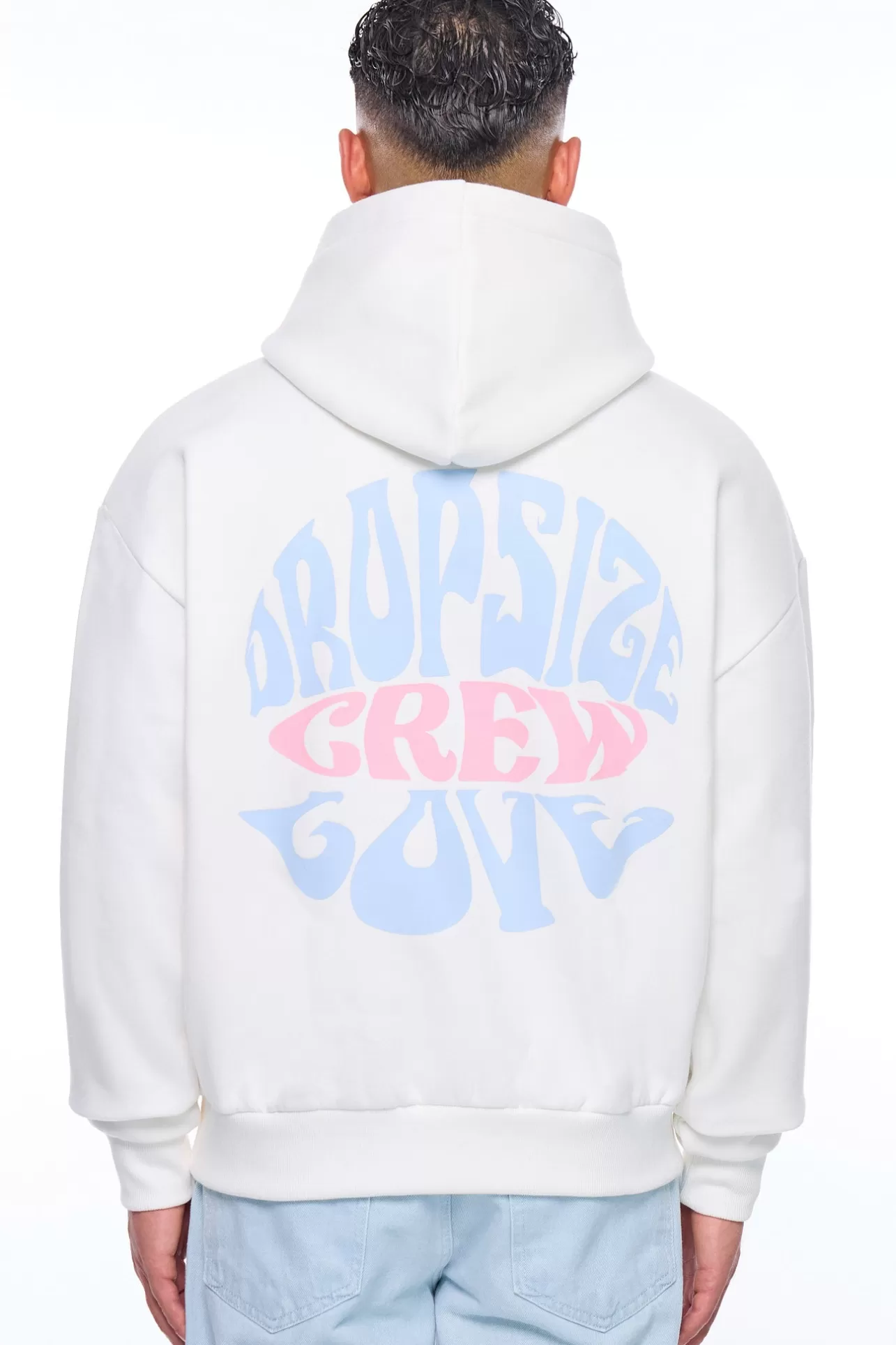 Dropsize HEAVY OVERSIZE CREW LOVE HOODIE CREAM WHITE* Hoodie