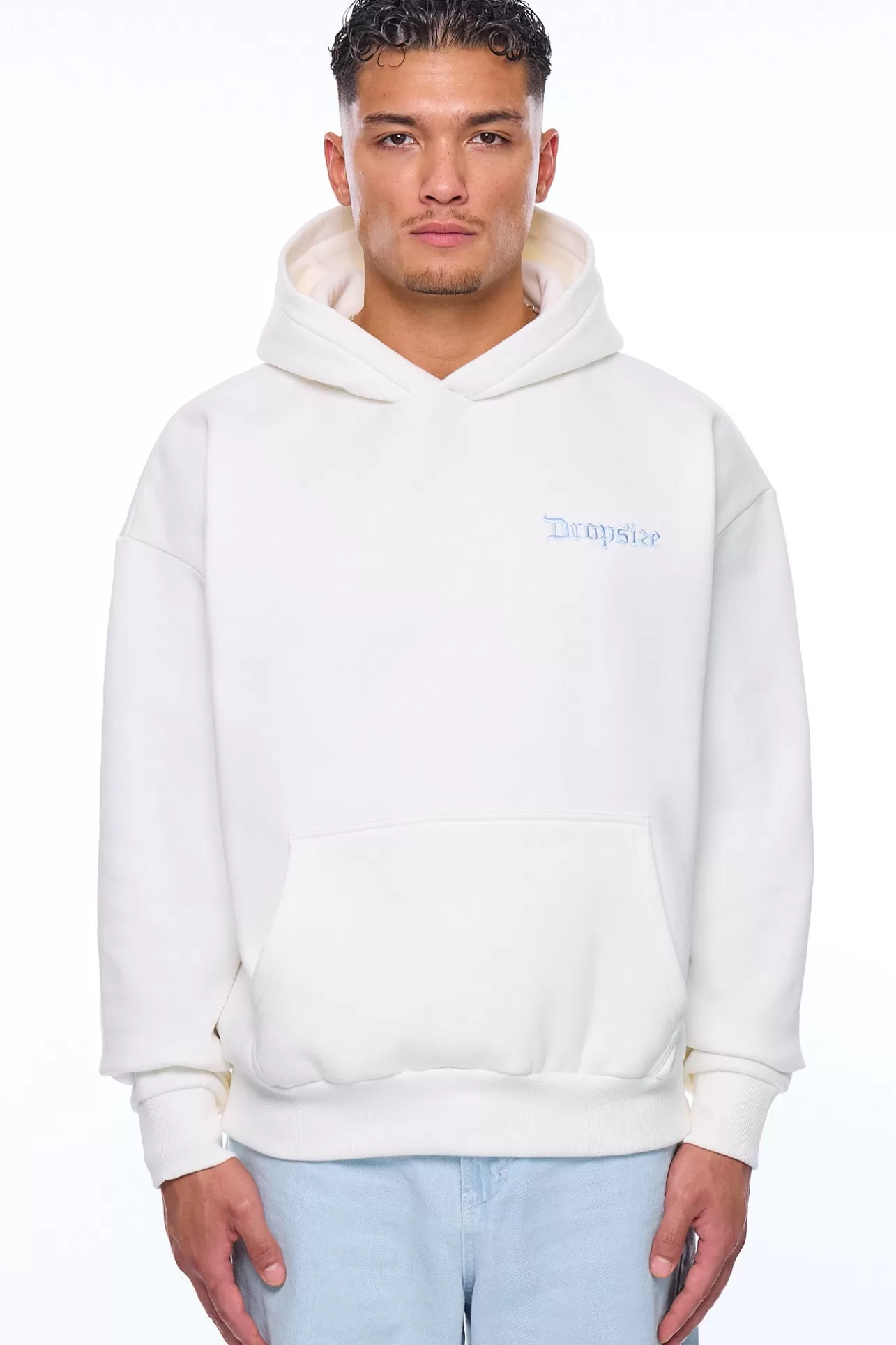 Dropsize HEAVY OVERSIZE CREW LOVE HOODIE CREAM WHITE* Hoodie