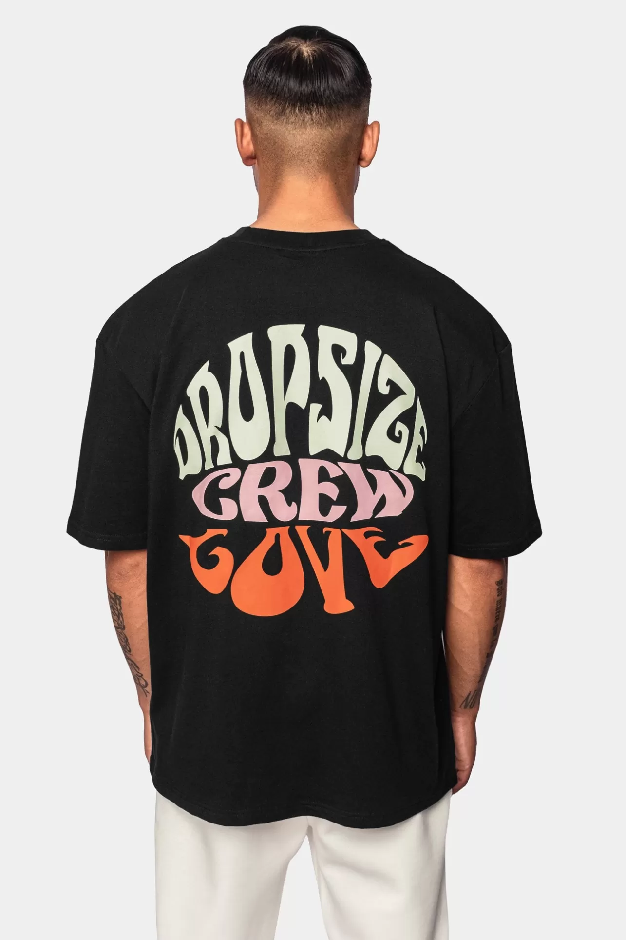 Dropsize HEAVY OVERSIZE ''CREW LOVE'' T-SHIRT BLACK* T Shirt