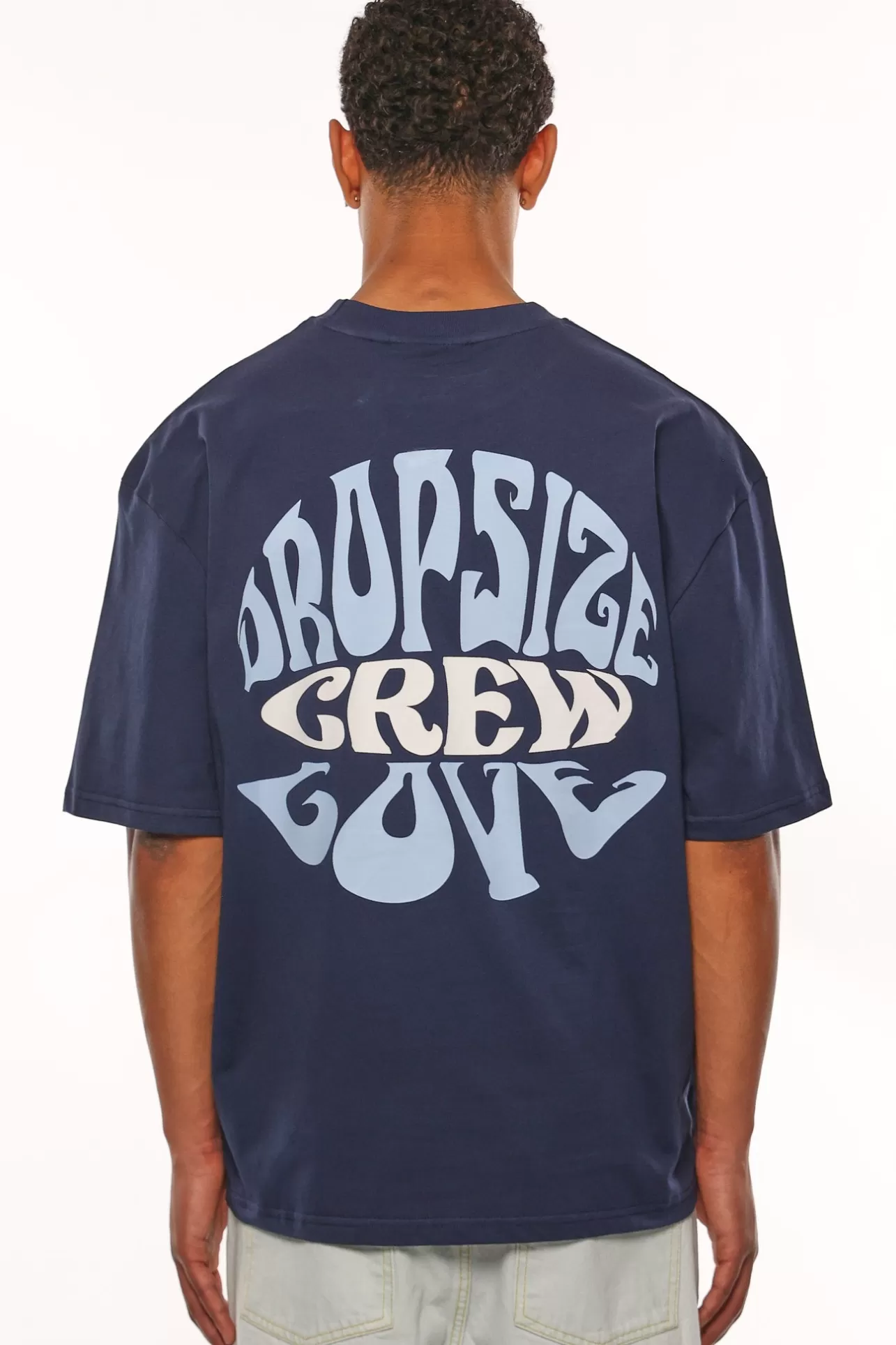Dropsize HEAVY OVERSIZE CREW LOVE T-SHIRT BLACK IRIS* T Shirt