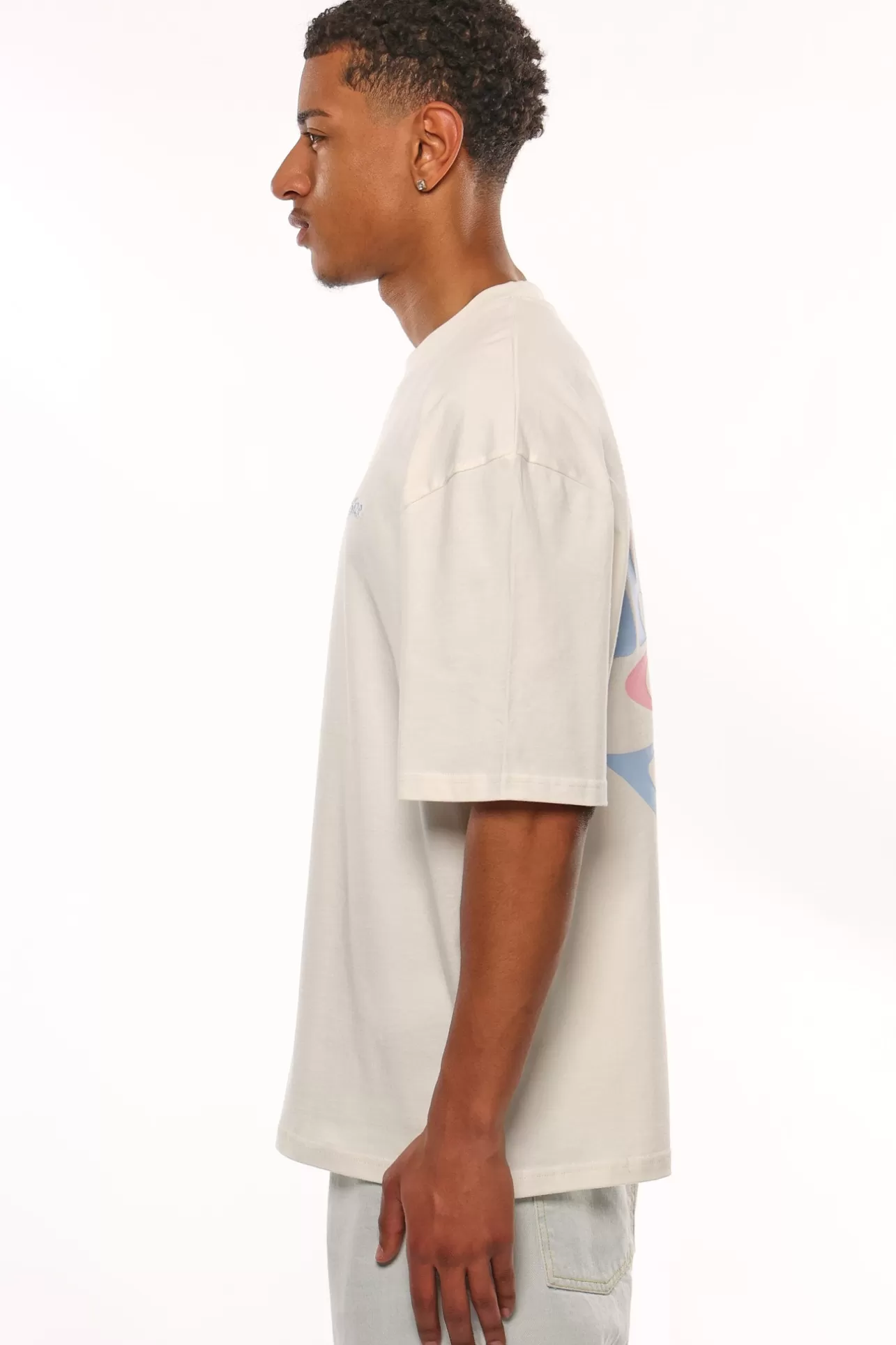 Dropsize HEAVY OVERSIZE CREW LOVE T-SHIRT CREAM WHITE* T Shirt