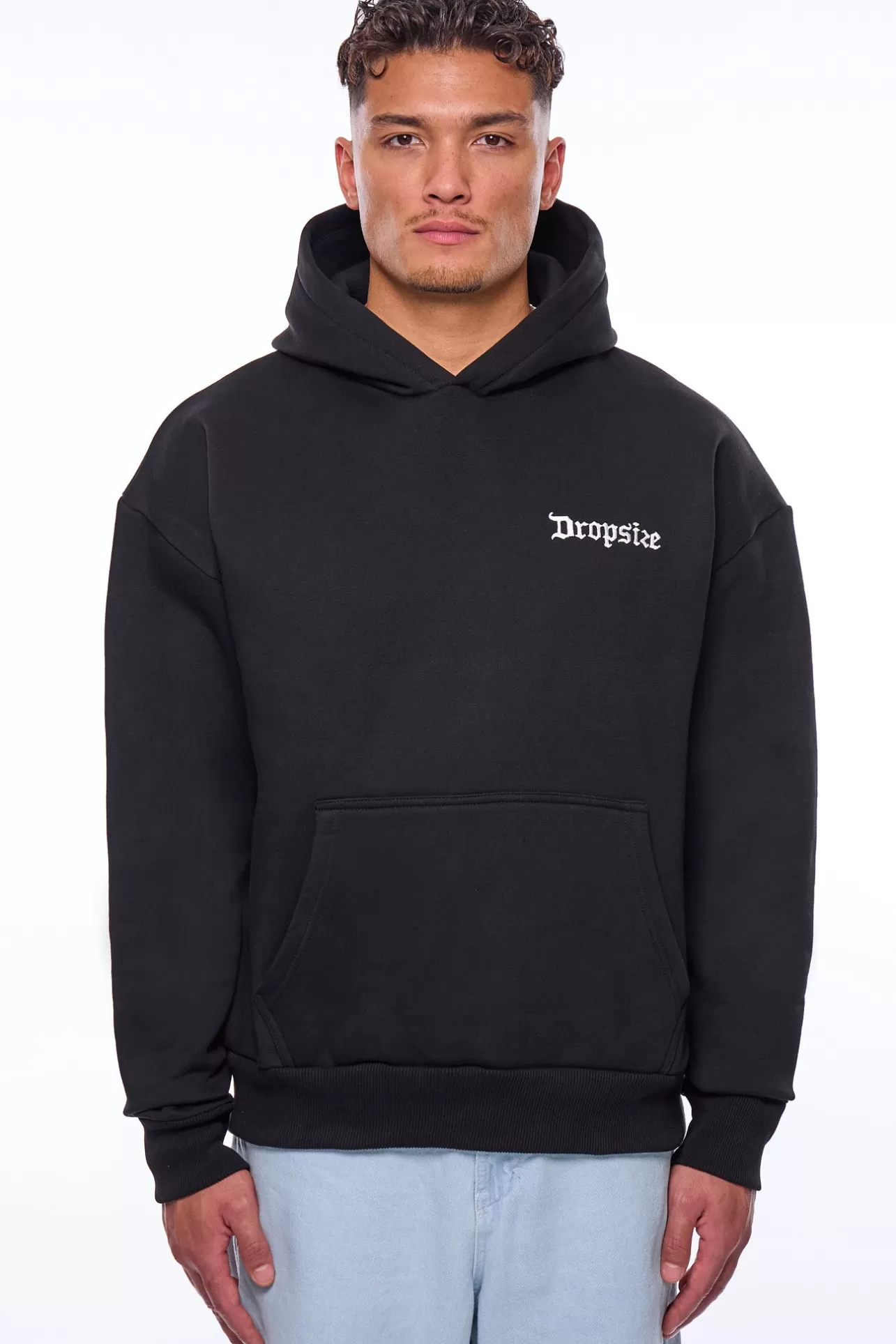 Dropsize HEAVY OVERSIZE CREW ONLY HOODIE BLACK* Hoodie