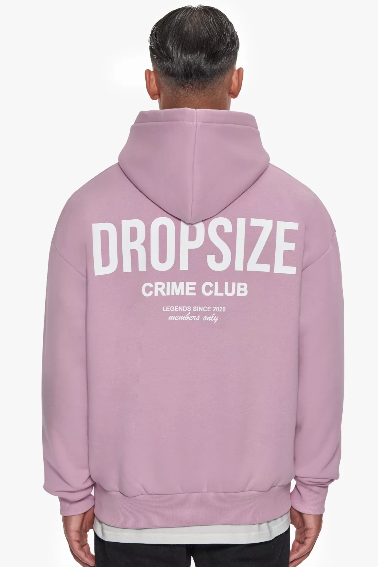 Dropsize HEAVY OVERSIZE CRIME CLUB HOODIE LILAC* Hoodie