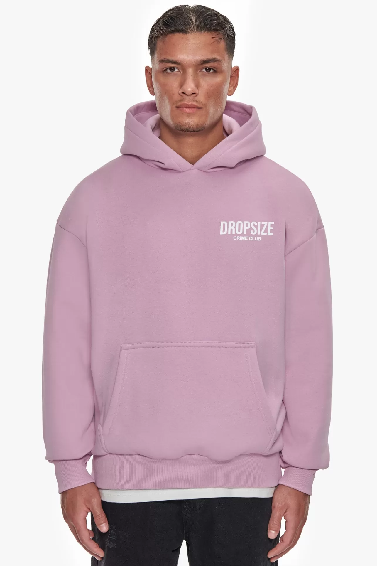 Dropsize HEAVY OVERSIZE CRIME CLUB HOODIE LILAC* Hoodie