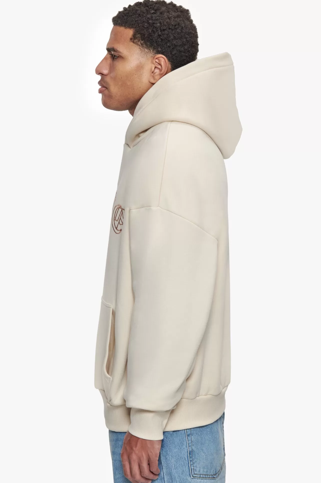 Dropsize HEAVY OVERSIZE CRIME OUTLINE HOODIE COCONUT MILK* Hoodie