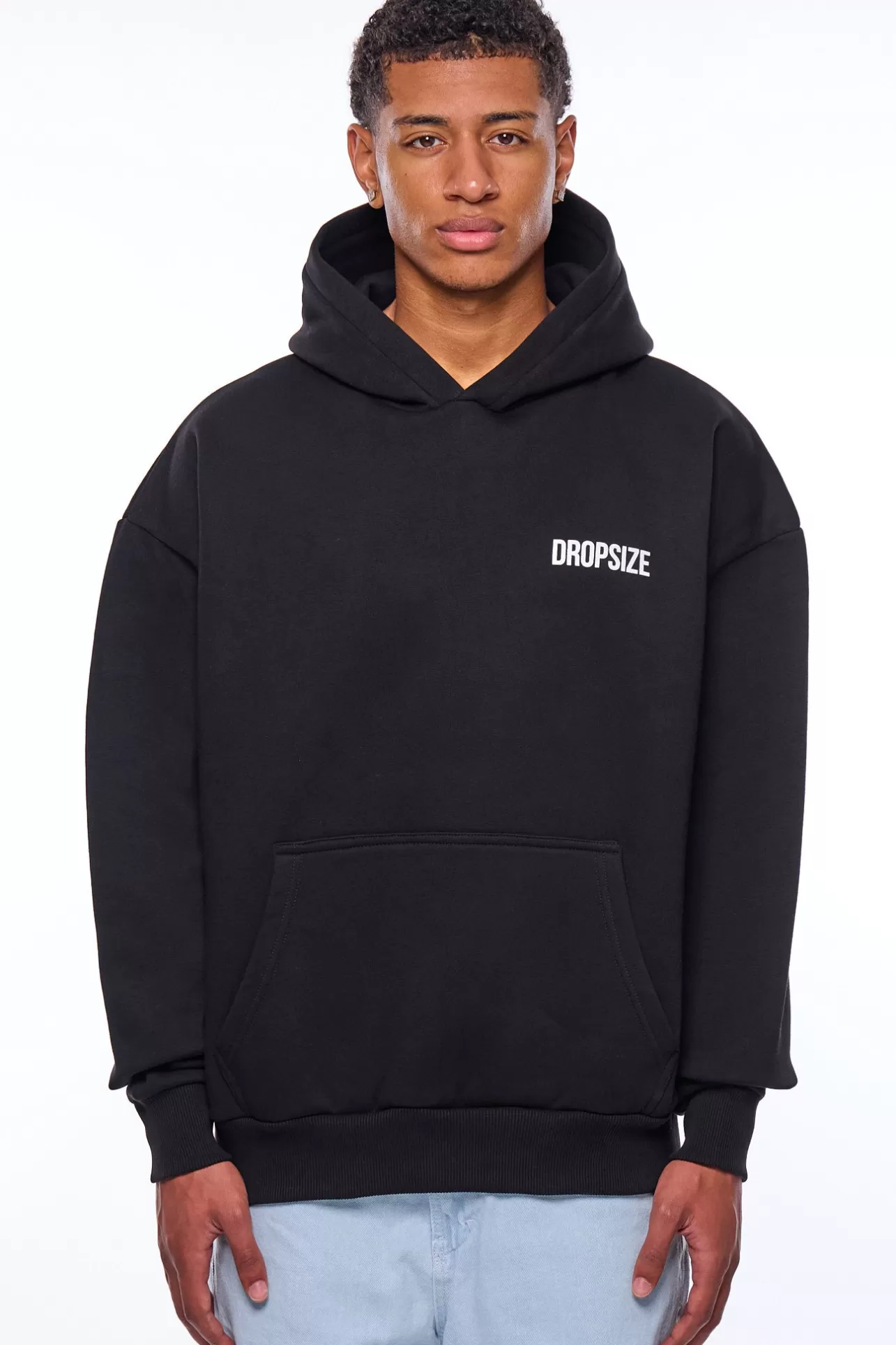 Dropsize HEAVY OVERSIZE CRIME RINGS HOODIE BLACK* Hoodie
