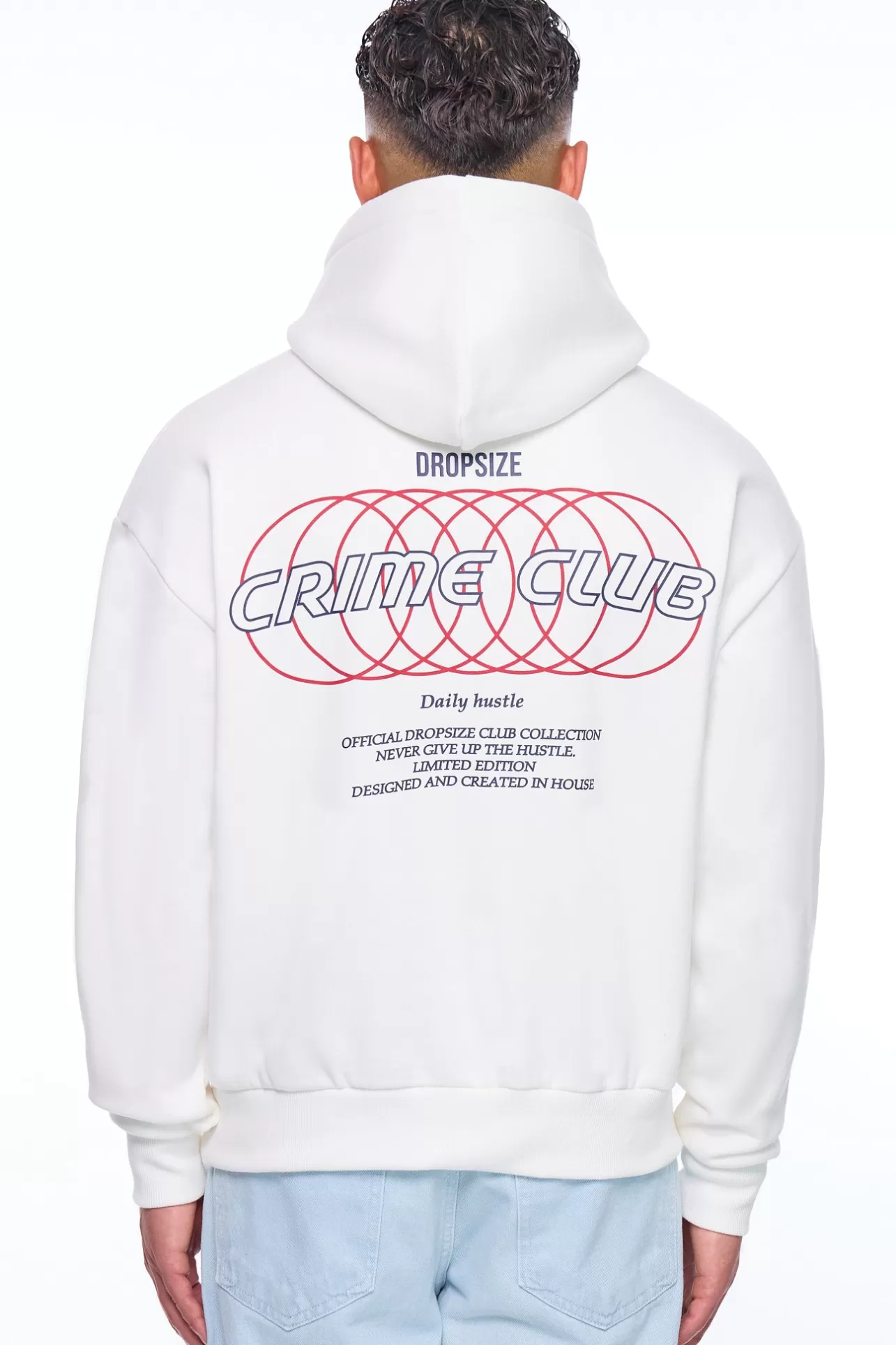 Dropsize HEAVY OVERSIZE CRIME RINGS HOODIE CREAM WHITE* Hoodie