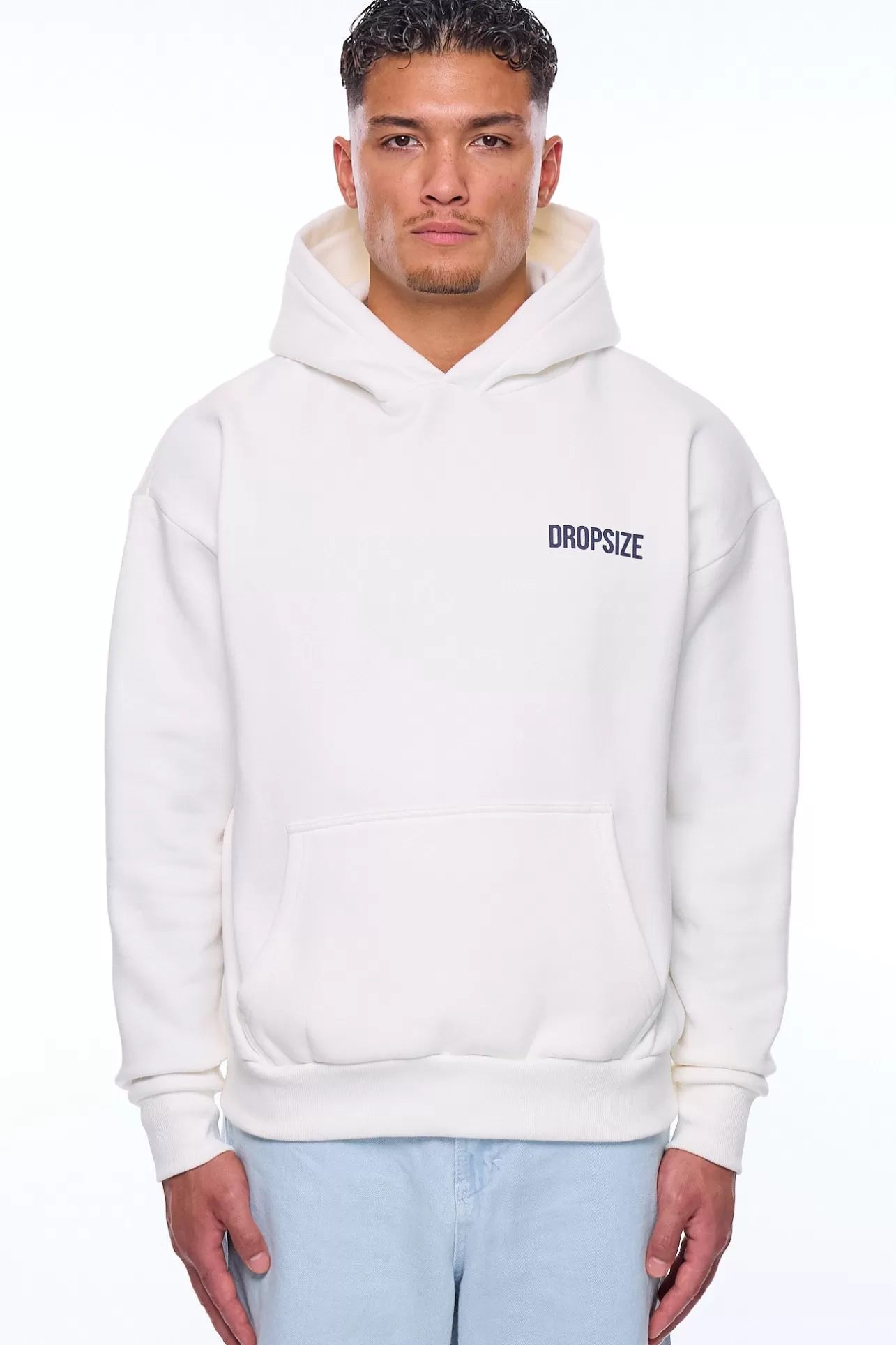 Dropsize HEAVY OVERSIZE CRIME RINGS HOODIE CREAM WHITE* Hoodie