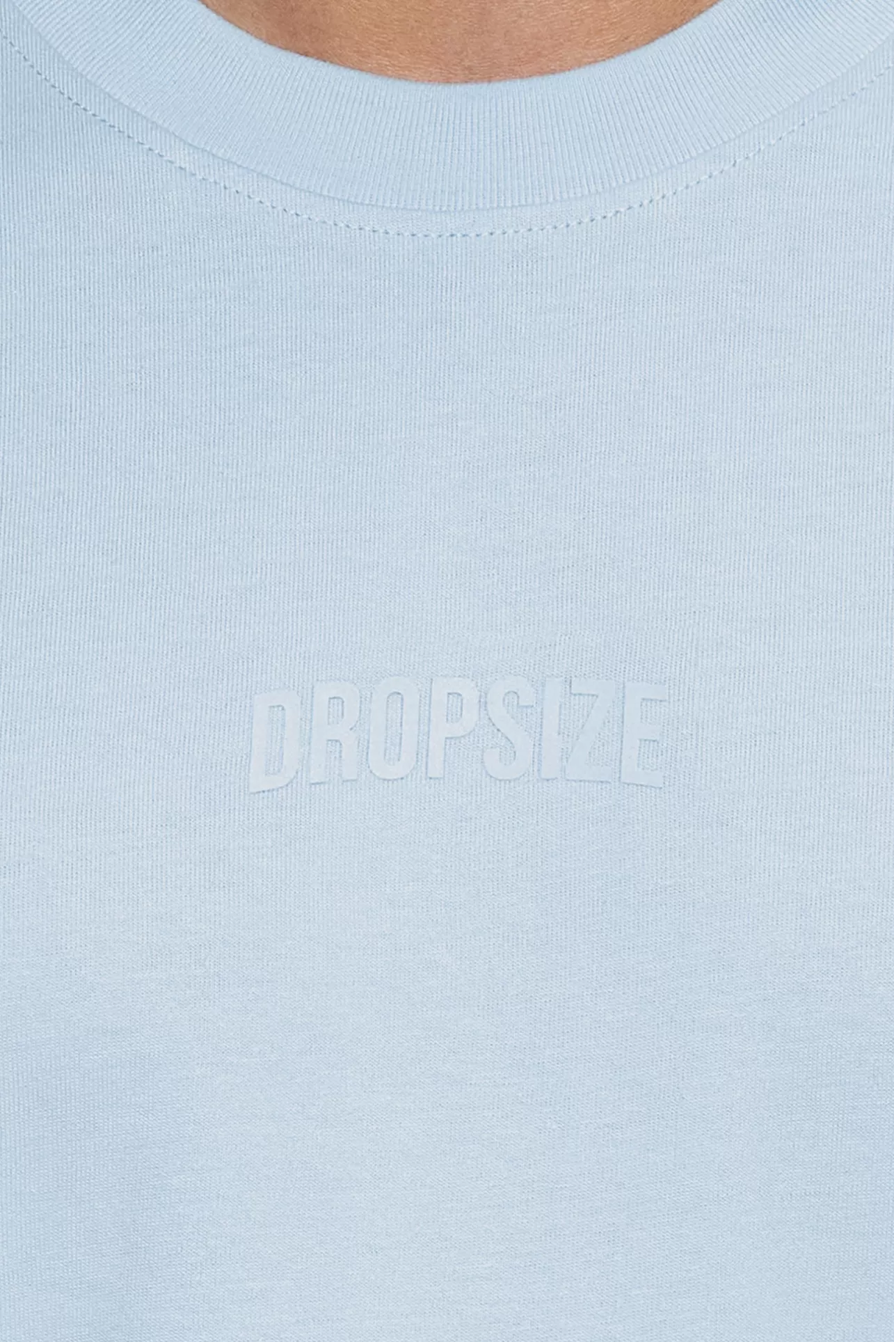 Dropsize HEAVY OVERSIZE CURVED HD LOGO T-SHIRT BABY BLUE* T Shirt