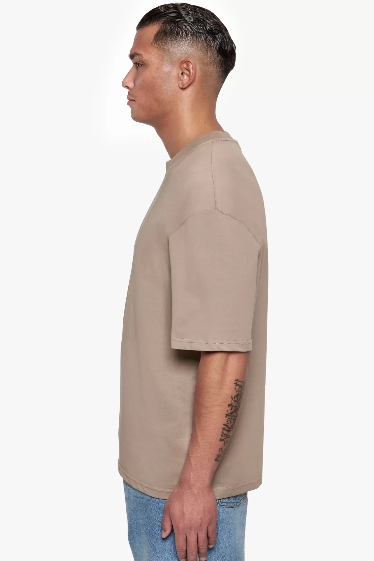 Dropsize HEAVY OVERSIZE CURVED HD LOGO T-SHIRT WEATHERED TEAK* T Shirt