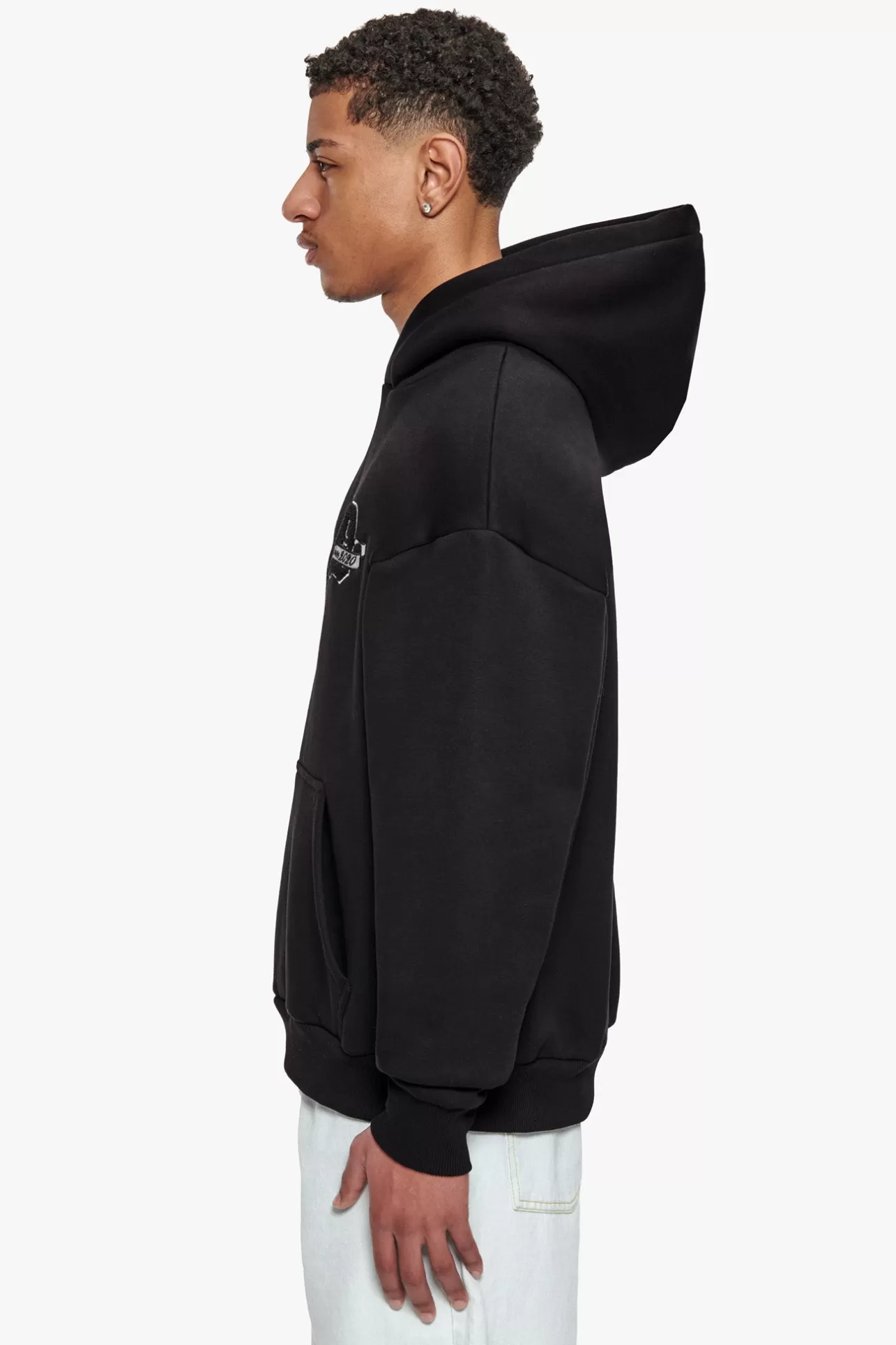 Dropsize HEAVY OVERSIZE D LOGO HOODIE BLACK* Hoodie