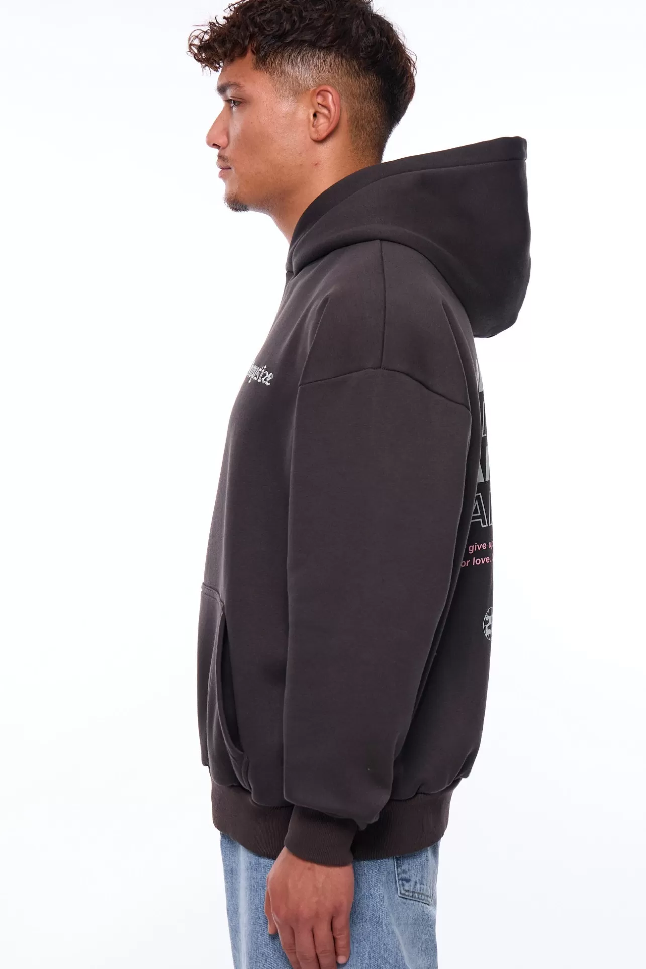 Dropsize HEAVY OVERSIZE DAILY HUSTLE HOODIE WASHED BLACK* Hoodie