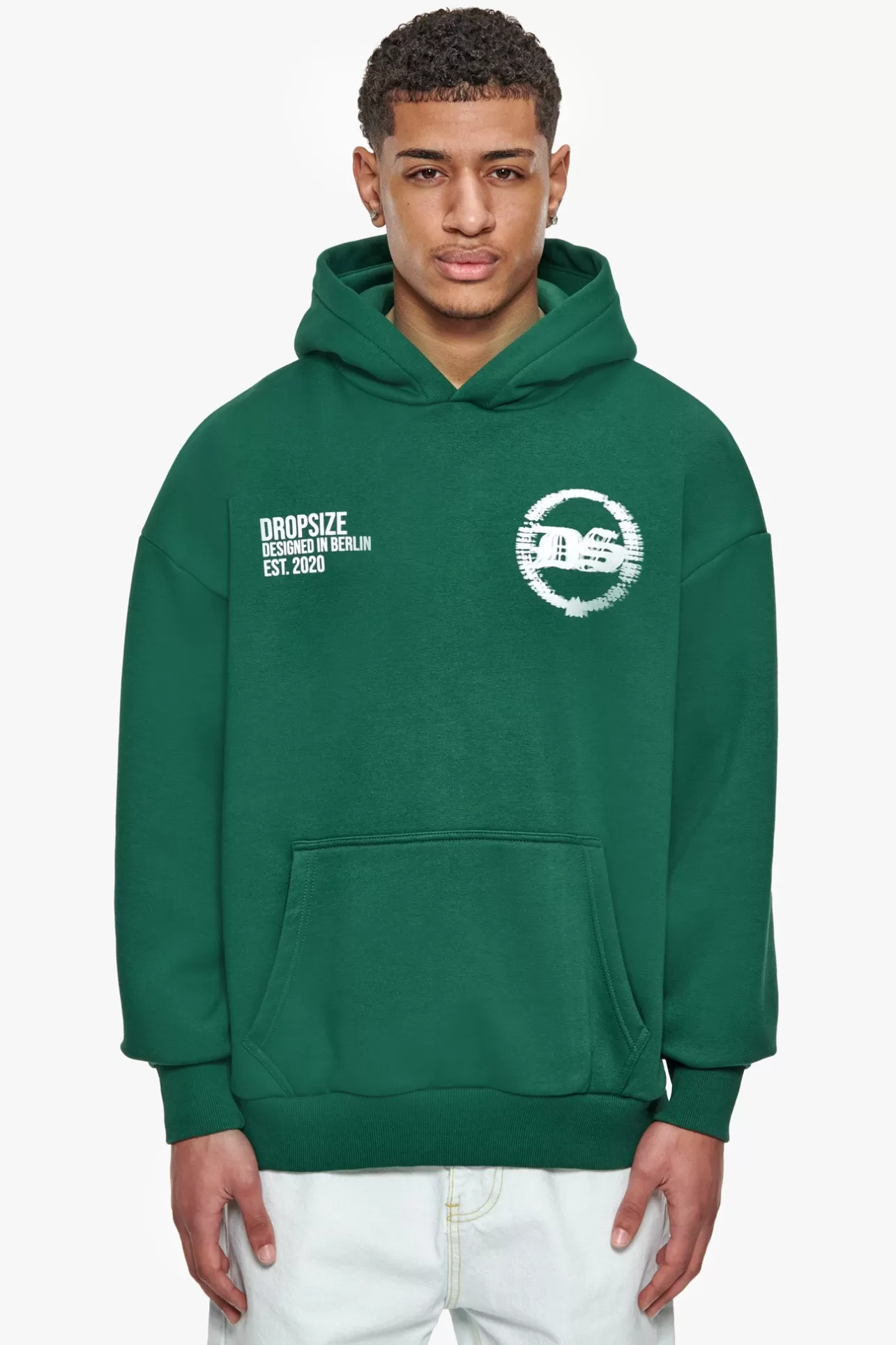 Dropsize HEAVY OVERSIZE DESIGNED IN BERLIN HOODIE WASHED GREEN* Hoodie