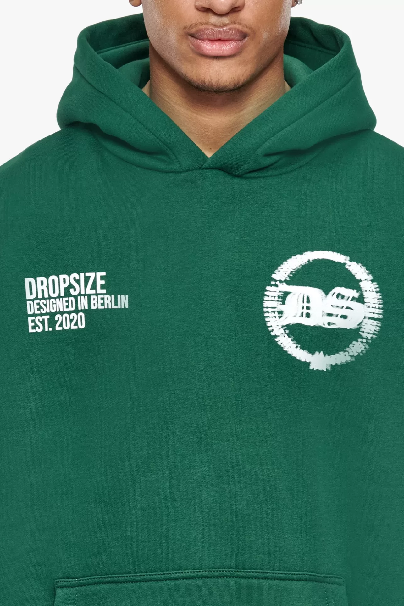 Dropsize HEAVY OVERSIZE DESIGNED IN BERLIN HOODIE WASHED GREEN* Hoodie