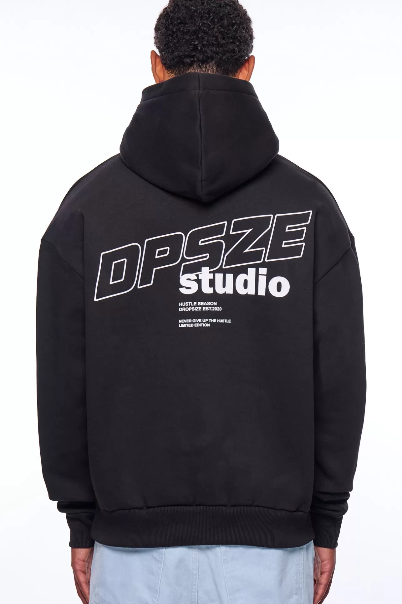 Dropsize HEAVY OVERSIZE DPSZE HUSTLE HOODIE BLACK* Hoodie
