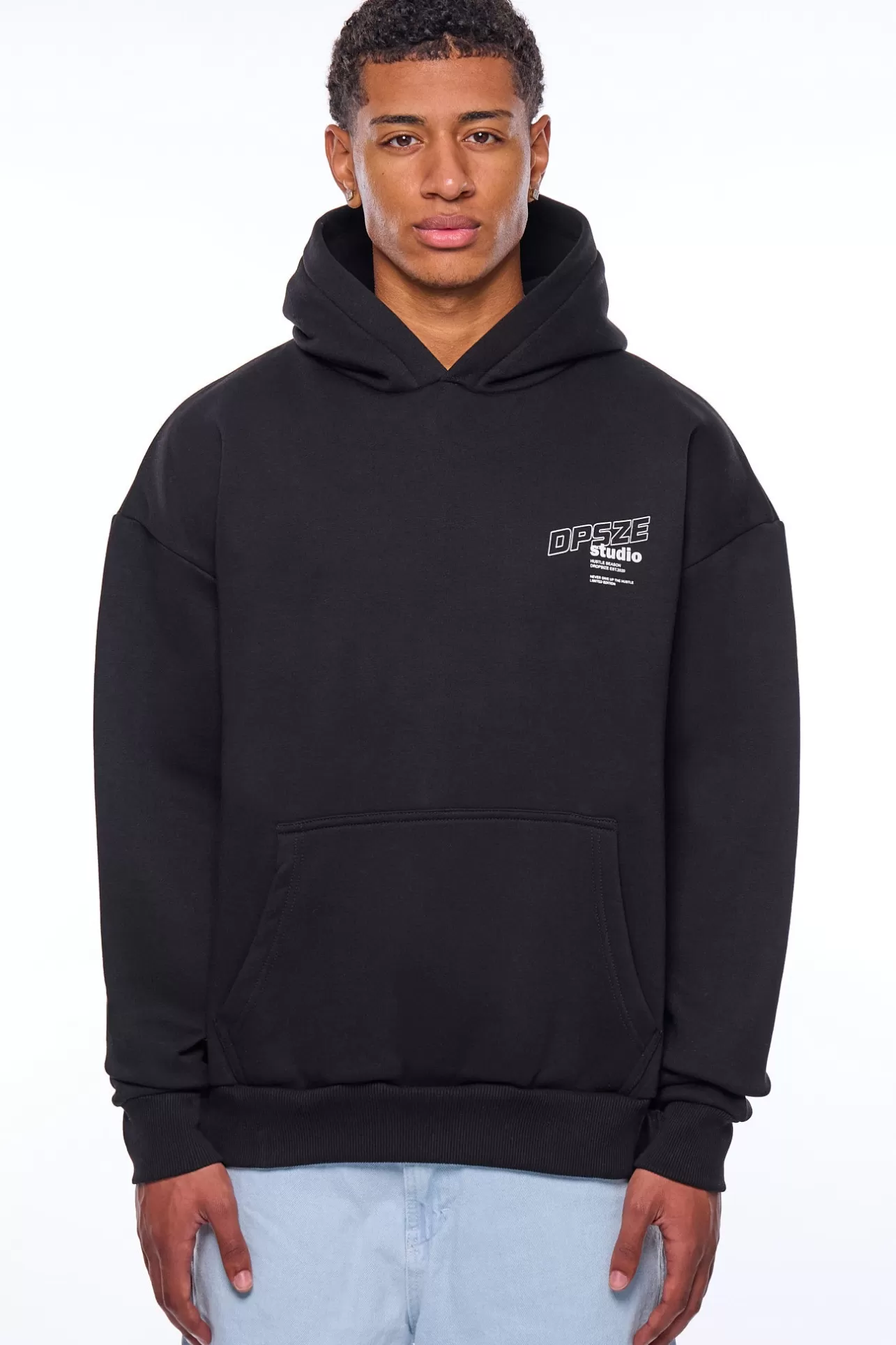 Dropsize HEAVY OVERSIZE DPSZE HUSTLE HOODIE BLACK* Hoodie