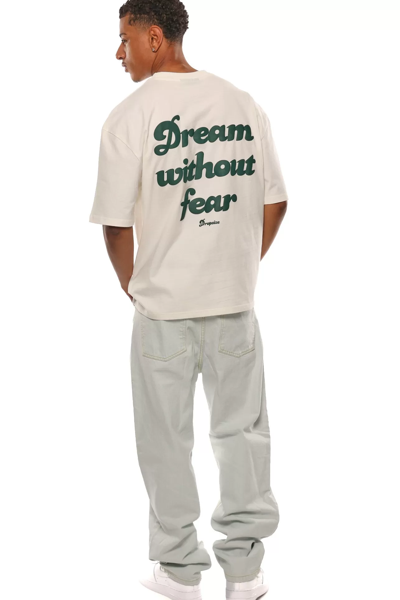 Dropsize HEAVY OVERSIZE DREAM WITHOUT FEAR T-SHIRT CREAM WHITE* T Shirt