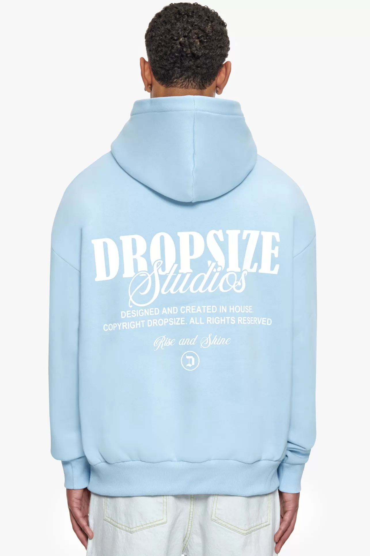 Dropsize HEAVY OVERSIZE STUDIOS HOODIE BABY BLUE* Hoodie