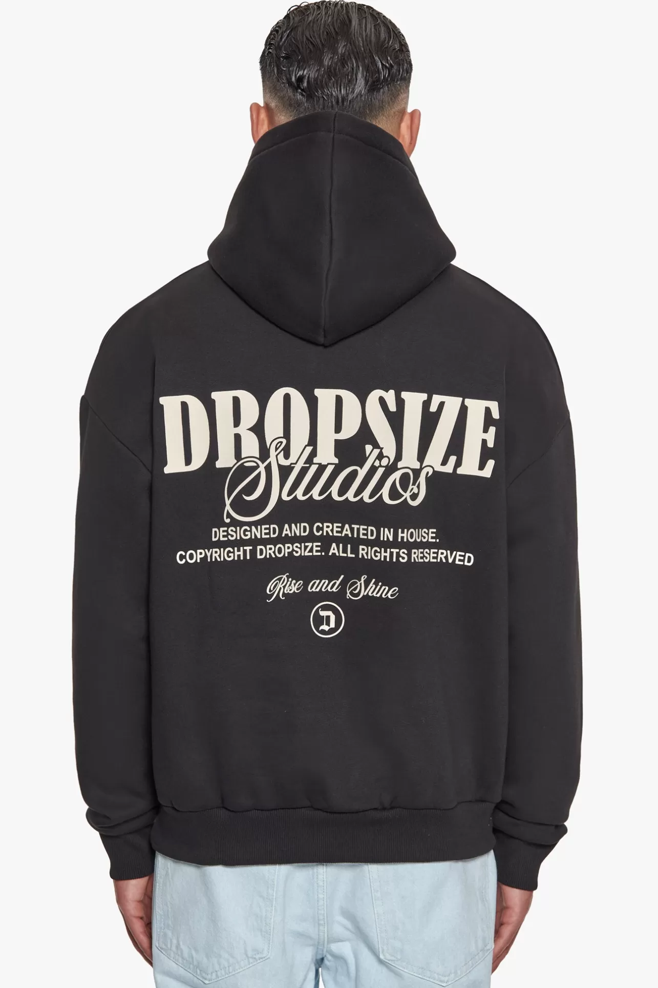 Dropsize HEAVY OVERSIZE STUDIOS HOODIE BLACK/COCONUT* Hoodie