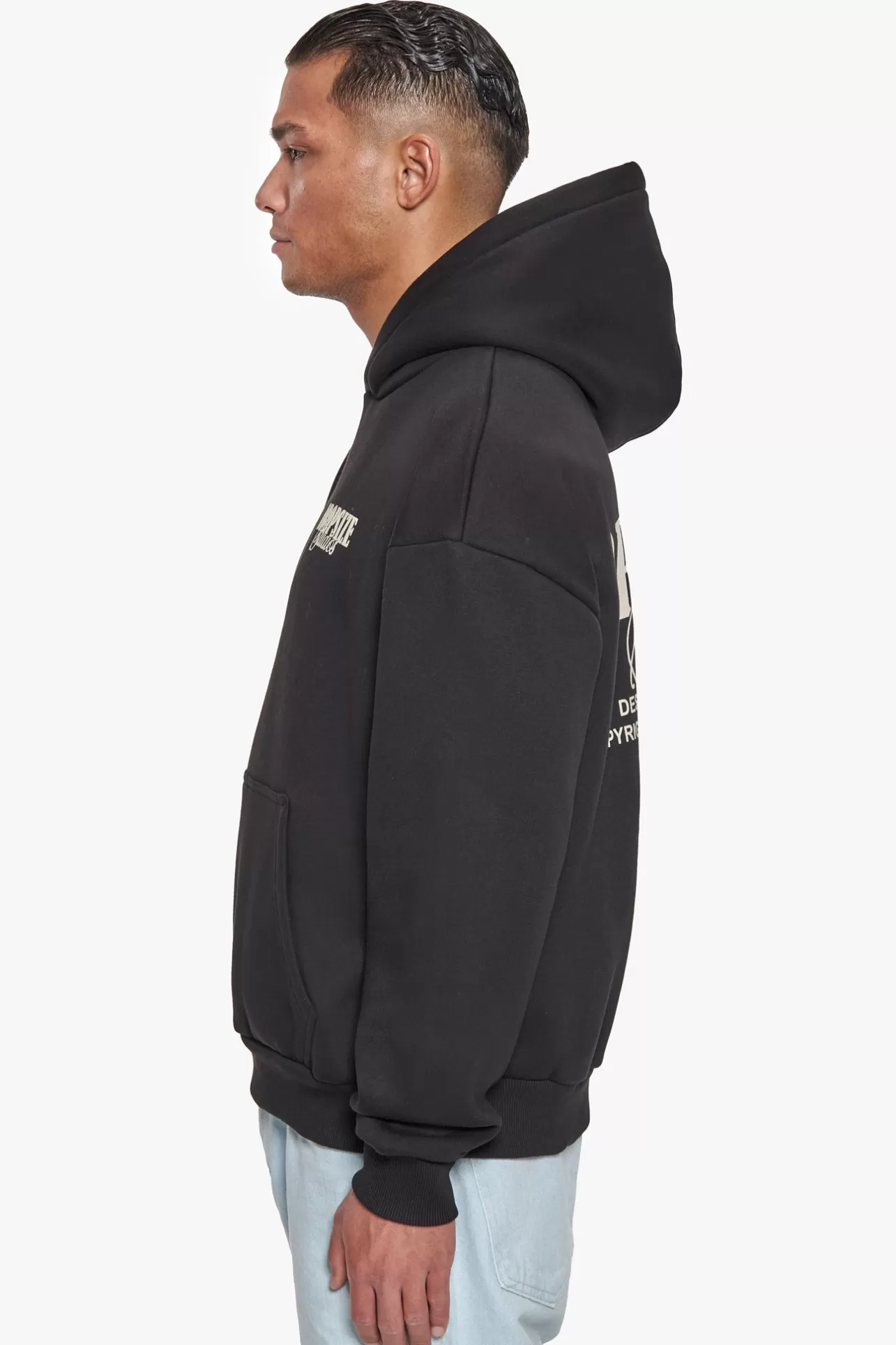 Dropsize HEAVY OVERSIZE STUDIOS HOODIE BLACK/COCONUT* Hoodie