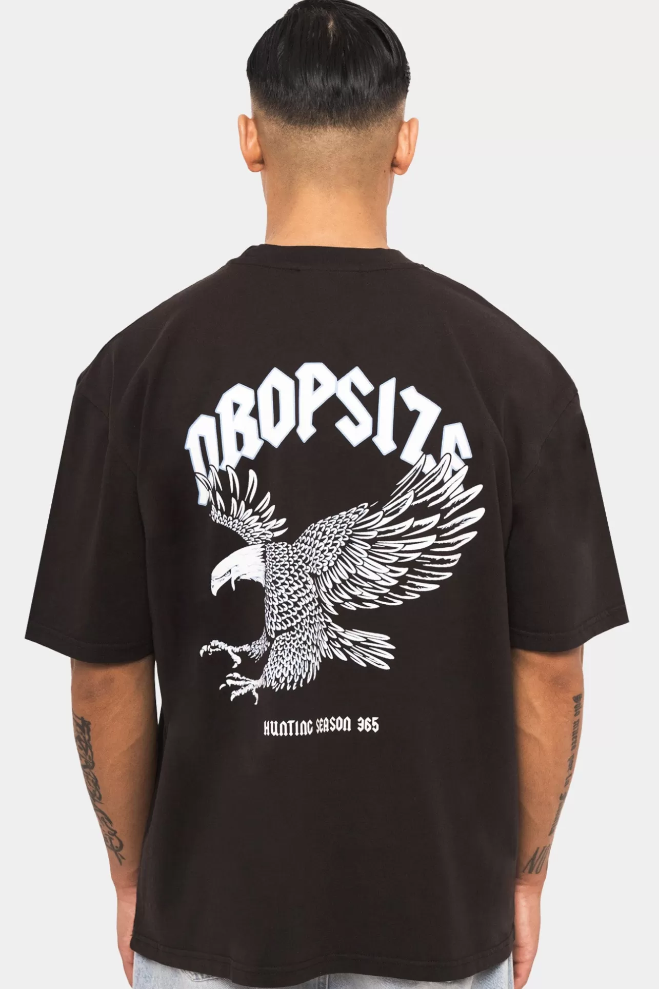 Dropsize HEAVY OVERSIZE EAGLE T-SHIRT WASHED BLACK* T Shirt