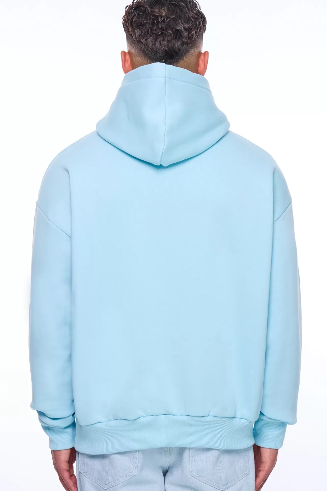 Dropsize HEAVY OVERSIZE EMBO HOODIE BLUE GLOW* Hoodie