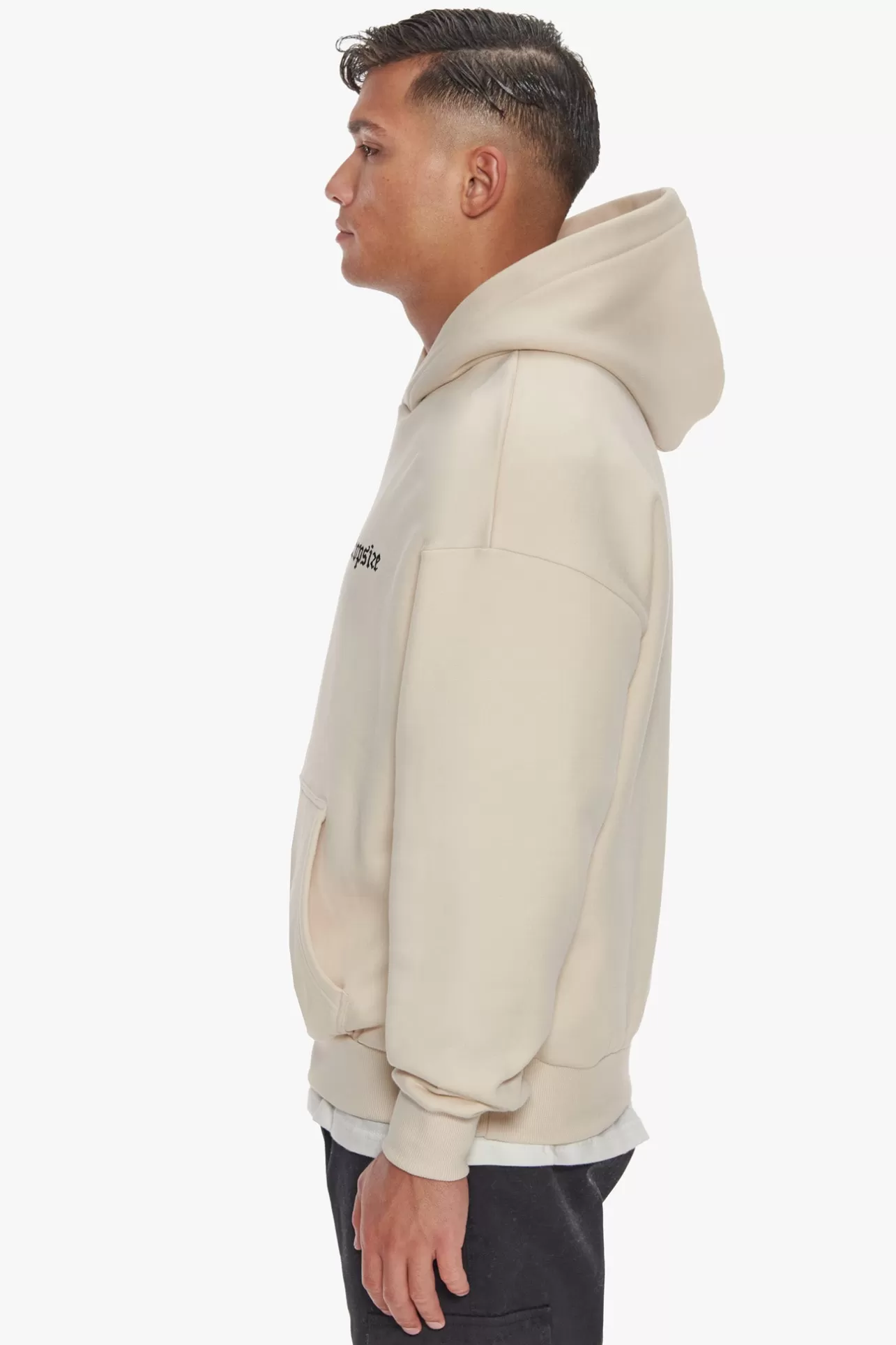 Dropsize HEAVY OVERSIZE EMBO HOODIE COCONUT MILK* Hoodie