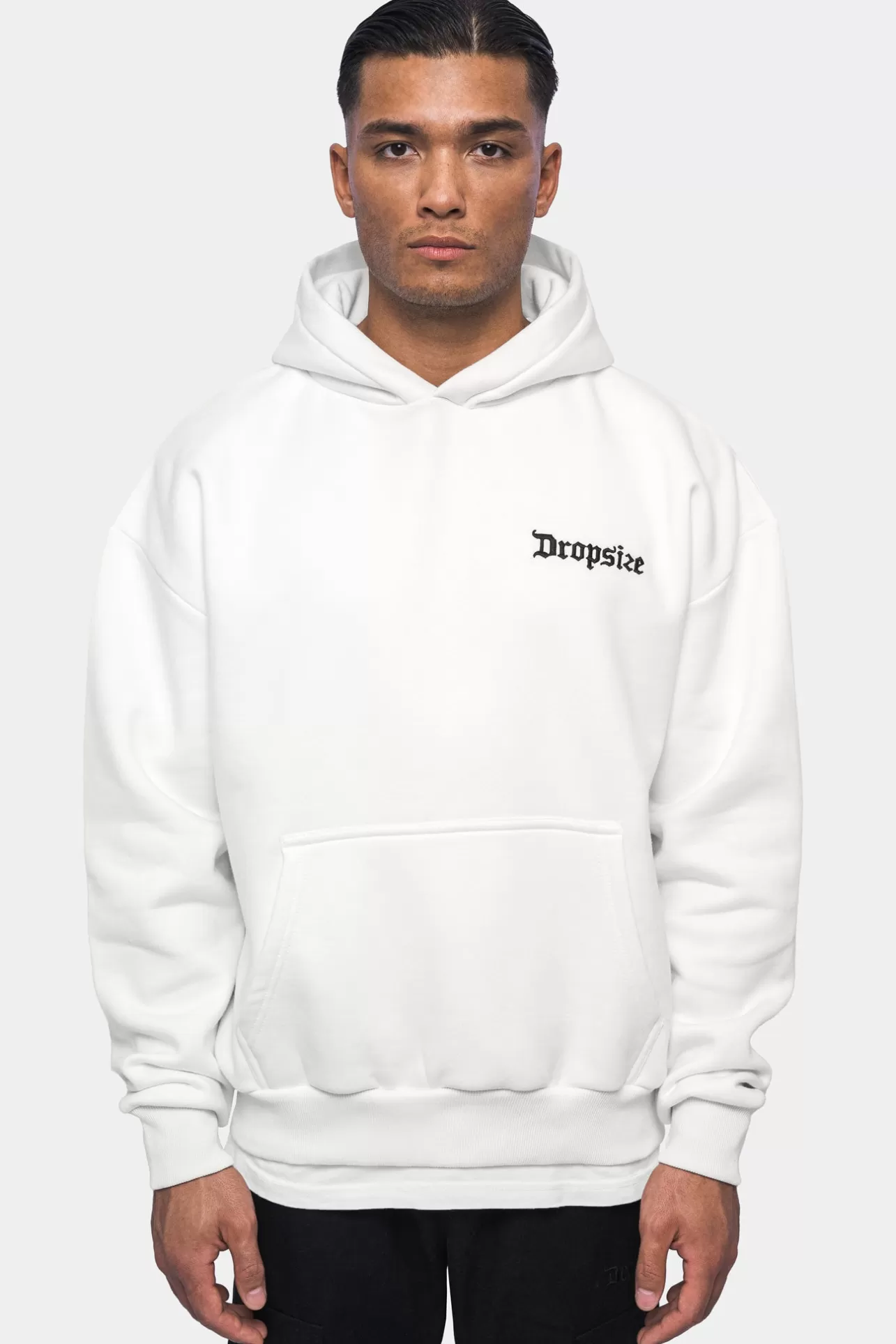Dropsize HEAVY OVERSIZE EMBO HOODIE CREAM WHITE* Hoodie
