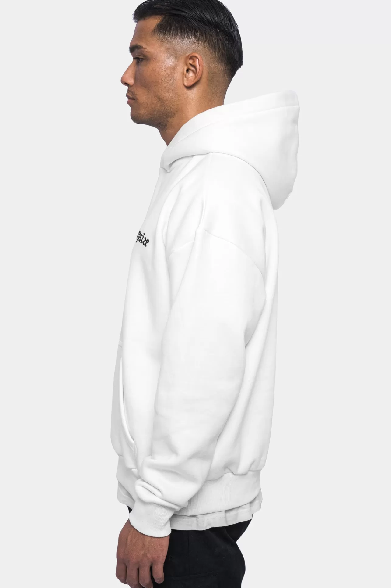 Dropsize HEAVY OVERSIZE EMBO HOODIE CREAM WHITE* Hoodie