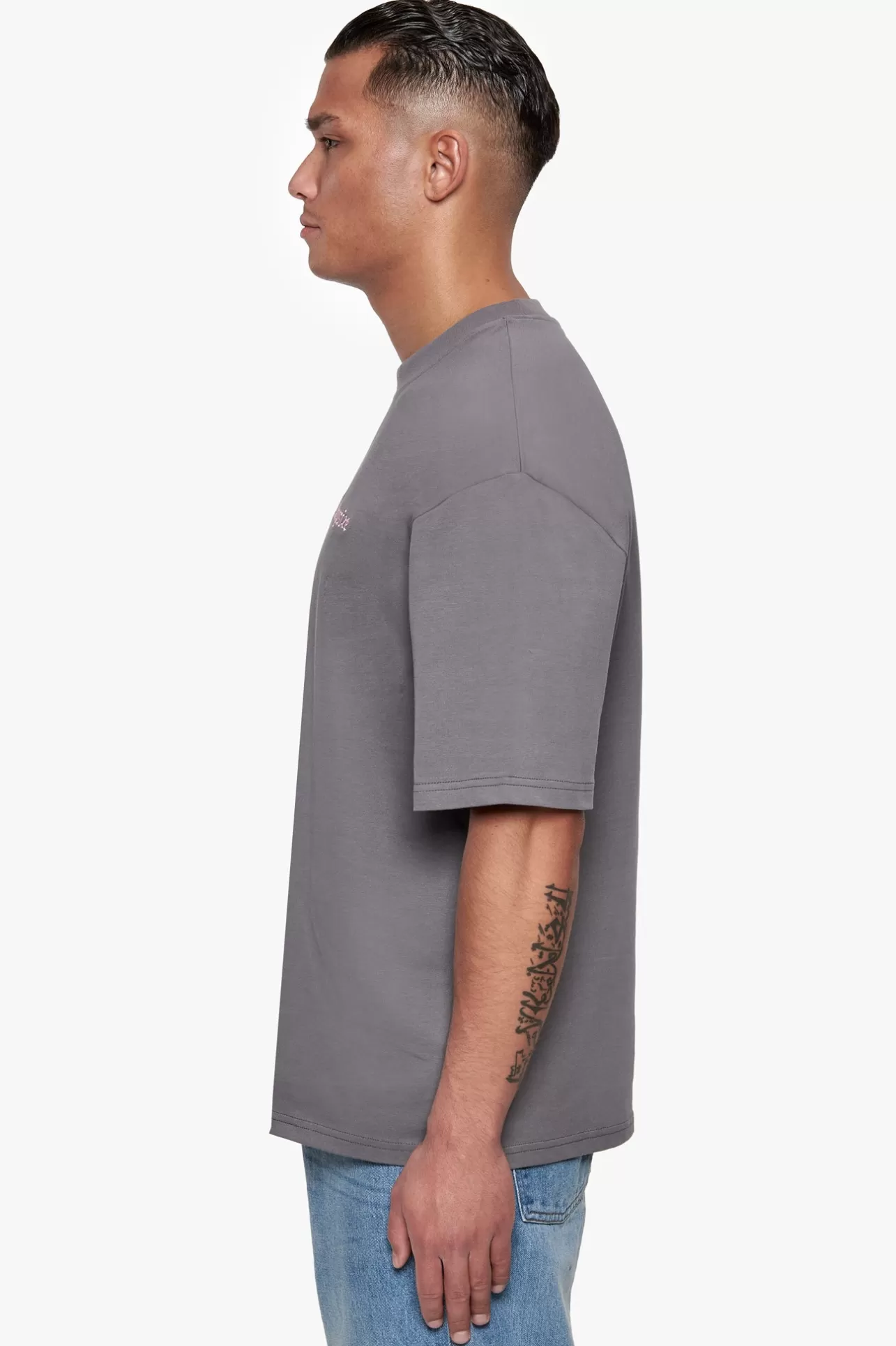 Dropsize HEAVY OVERSIZE EMBO T-SHIRT ANTHRAZIT* T Shirt