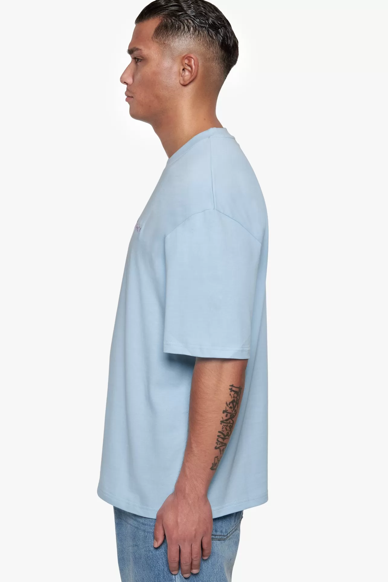 Dropsize HEAVY OVERSIZE EMBO T-SHIRT BABY BLUE* T Shirt