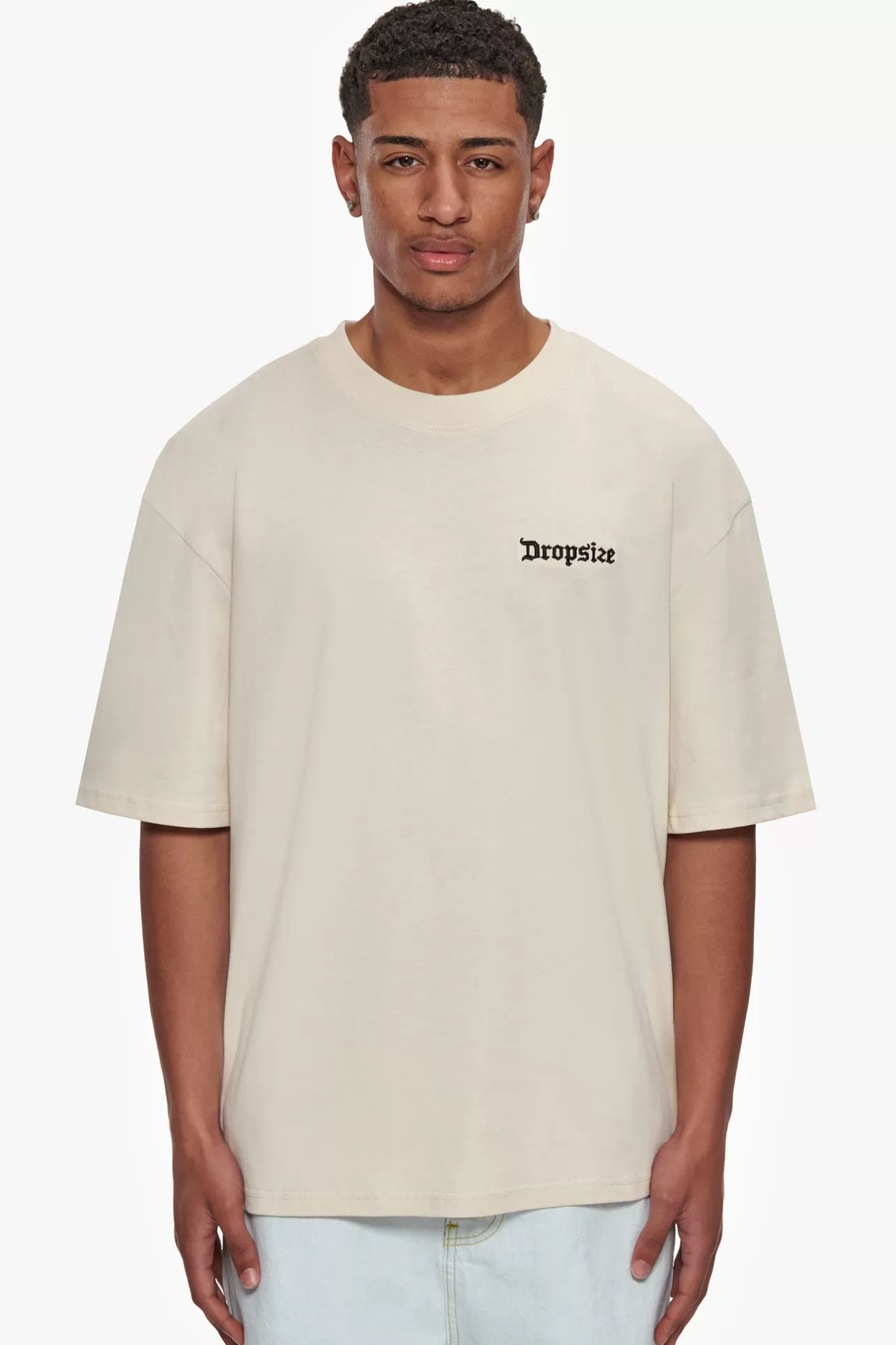 Dropsize HEAVY OVERSIZE EMBO T-SHIRT COCONUT MILK* T Shirt