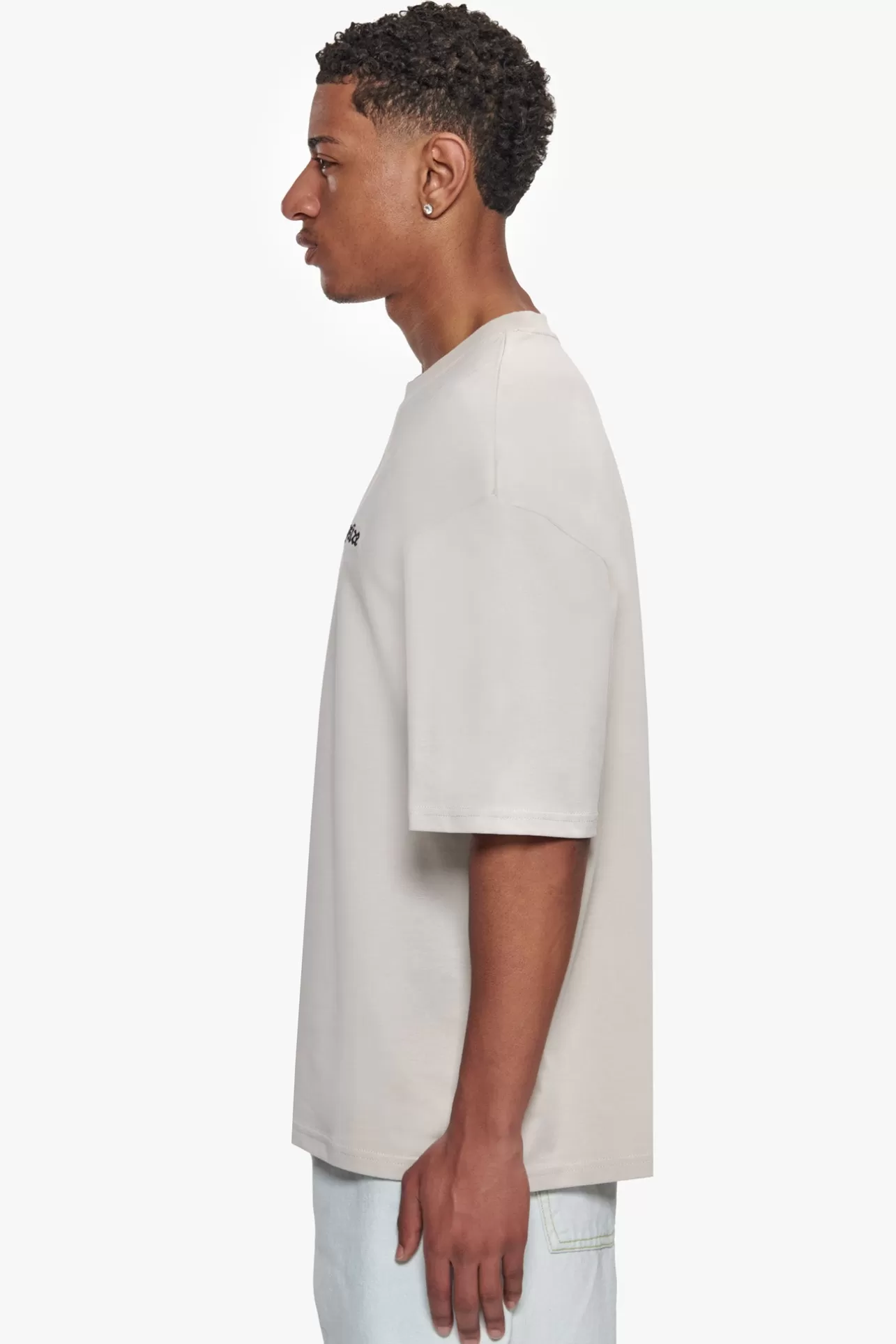 Dropsize HEAVY OVERSIZE EMBO T-SHIRT LIGHT GREY* T Shirt