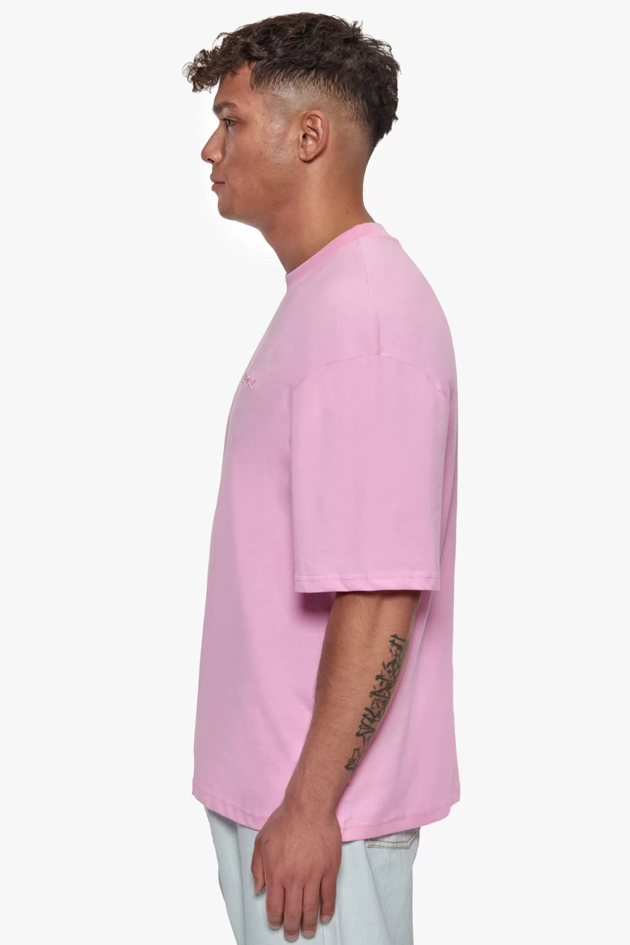 Dropsize HEAVY OVERSIZE EMBO T-SHIRT PINK* T Shirt