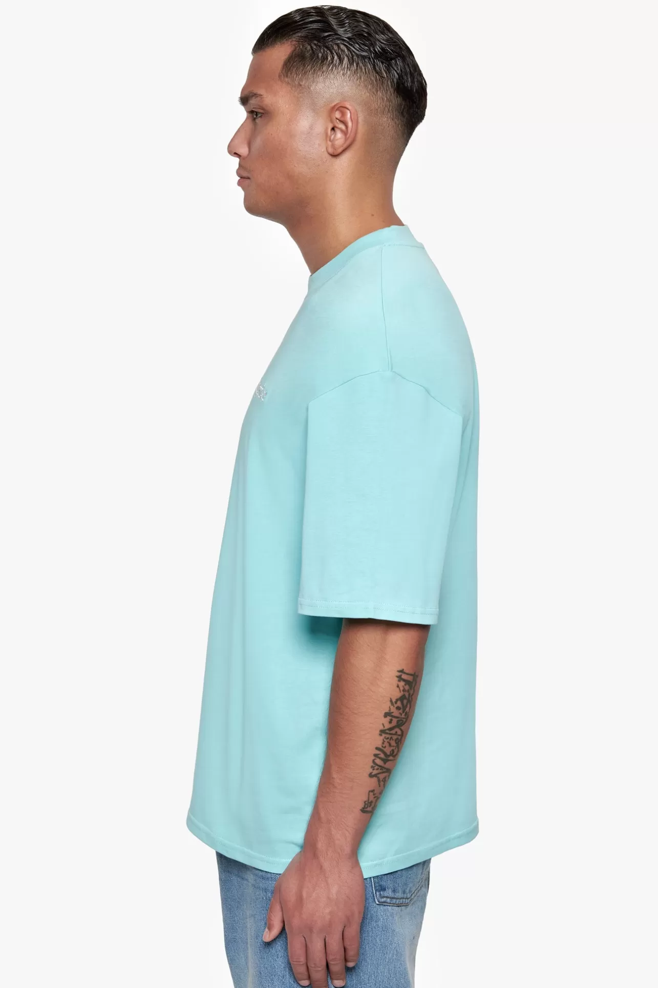 Dropsize HEAVY OVERSIZE EMBO T-SHIRT TURQUOIS* T Shirt