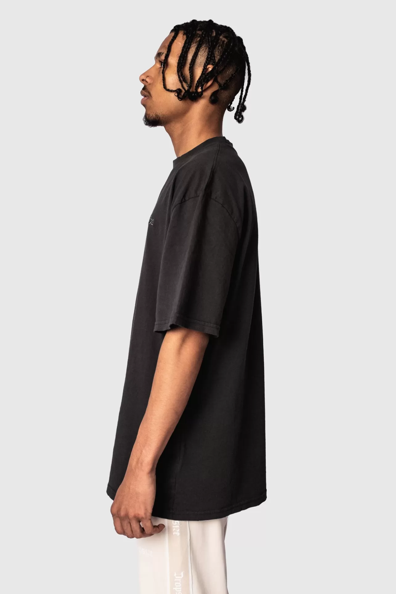 Dropsize HEAVY OVERSIZE EMBO T-SHIRT WASHED BLACK* T Shirt