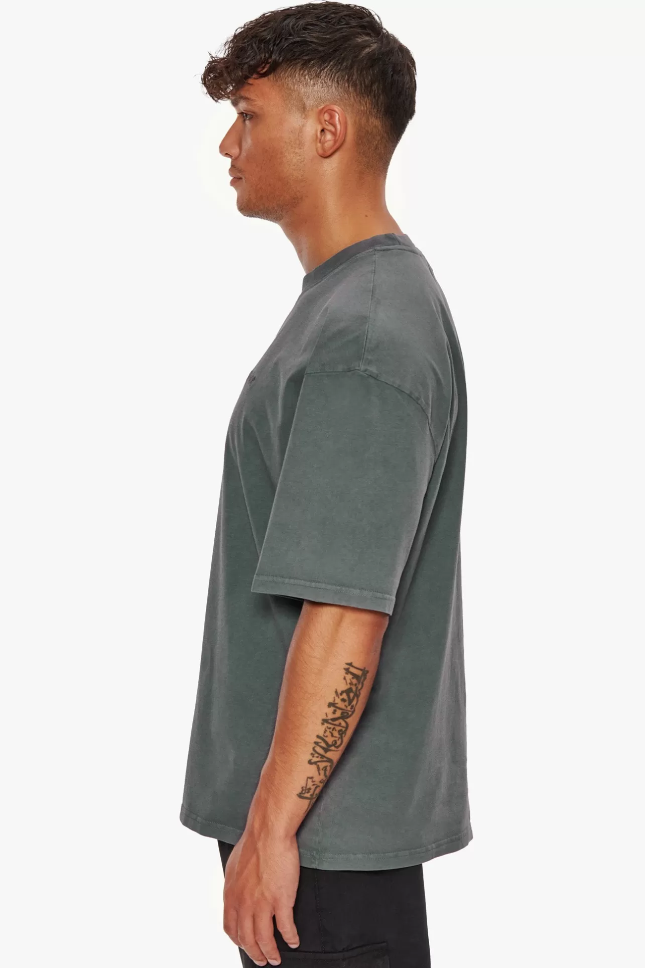 Dropsize HEAVY OVERSIZE EMBO T-SHIRT WASHED GREY* T Shirt