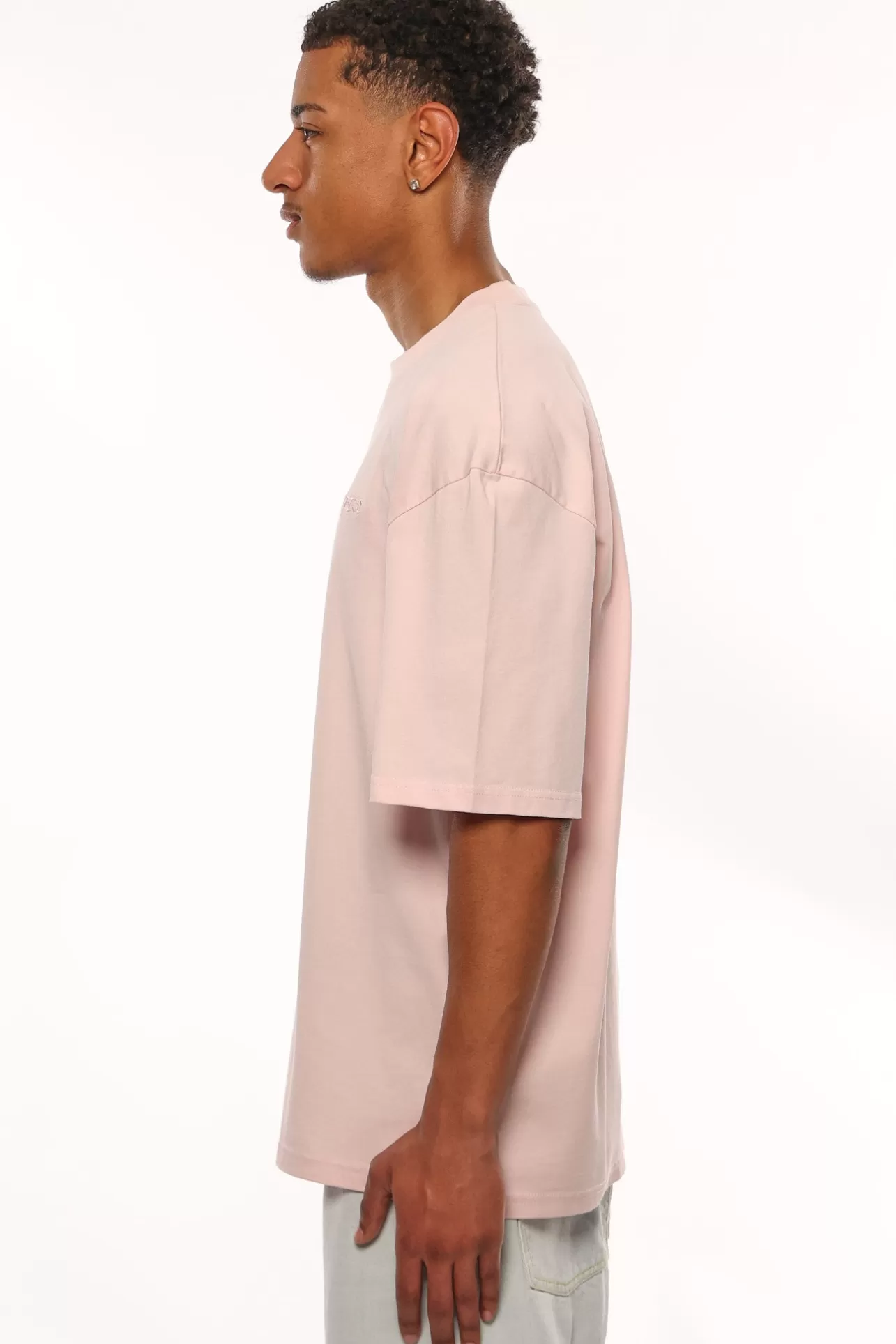 Dropsize HEAVY OVERSIZE EMBO T-SHIRT WASHED PINK* T Shirt